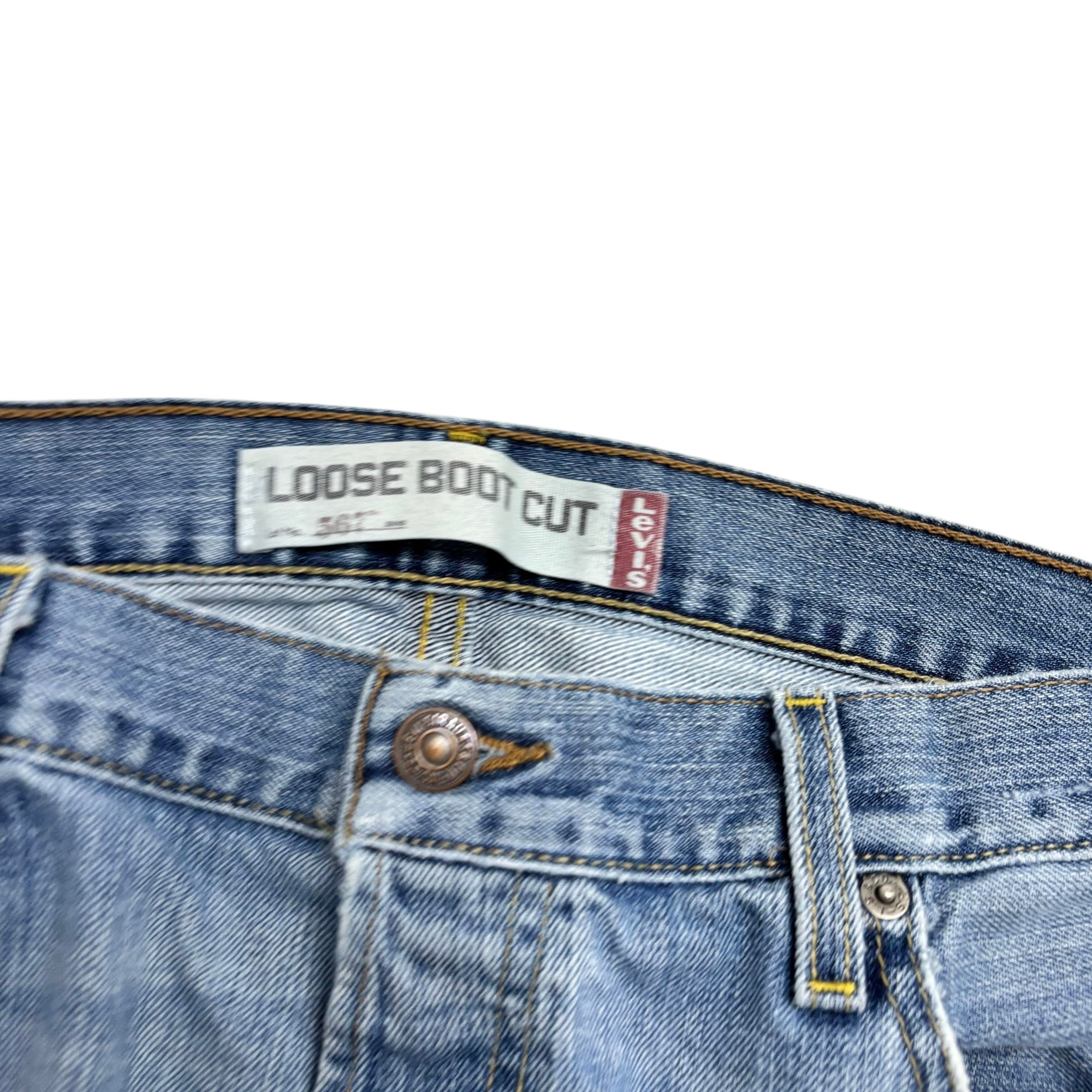 Levis 567 Jeans W34 L31 Mens Light Blue Baggy Relaxed Bootcut Fit Vintage (F)