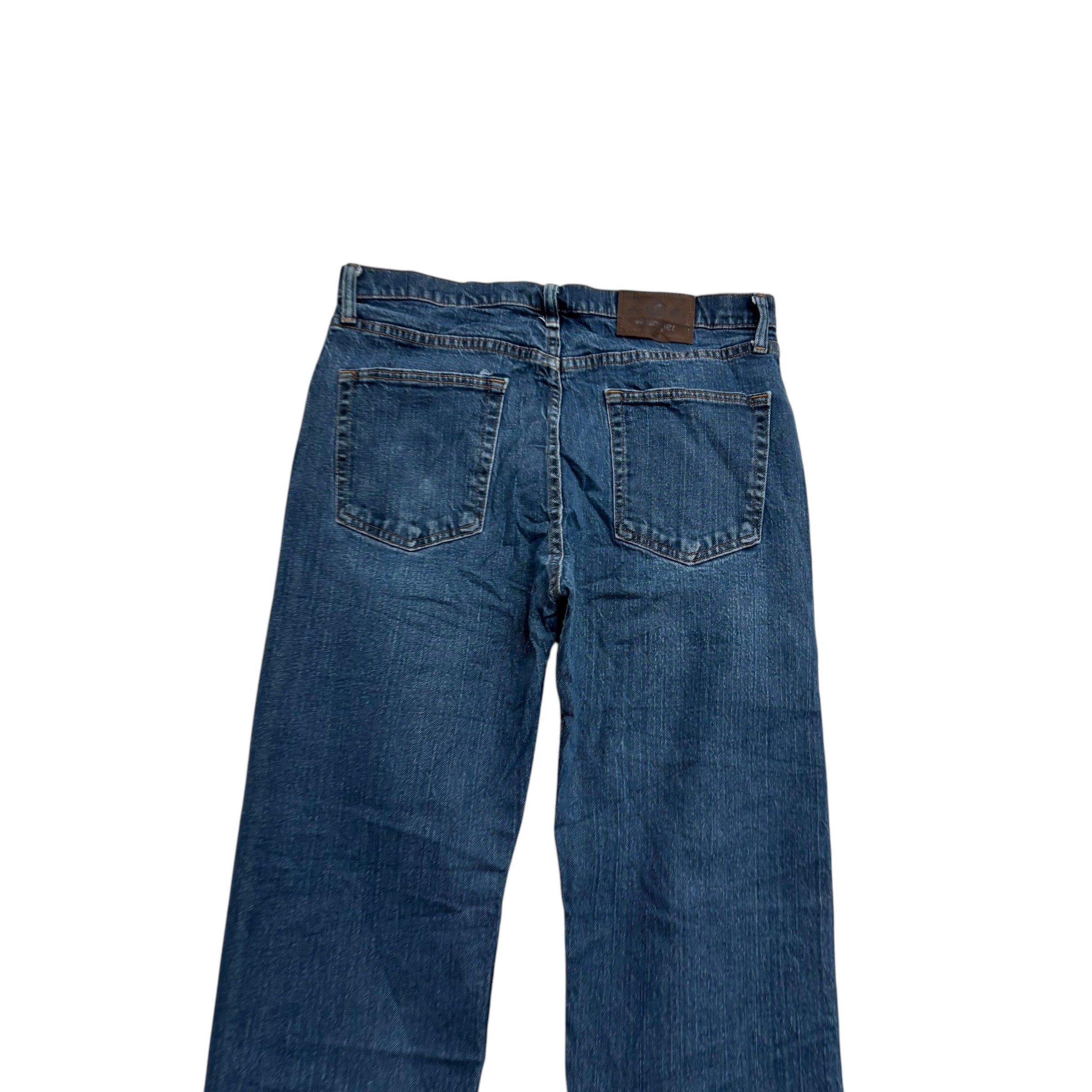 Wrangler Jeans W33 L30 Mens Dark Blue Regular Straight Fit Stretch Denim (E)