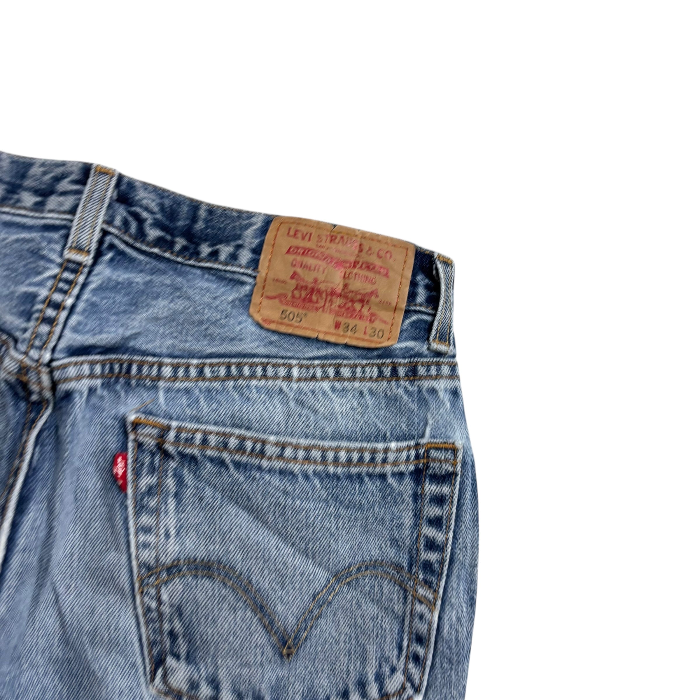 Levis 505 Jeans W32 L30 Mens Mid Blue Regular Straight Made In USA Vintage