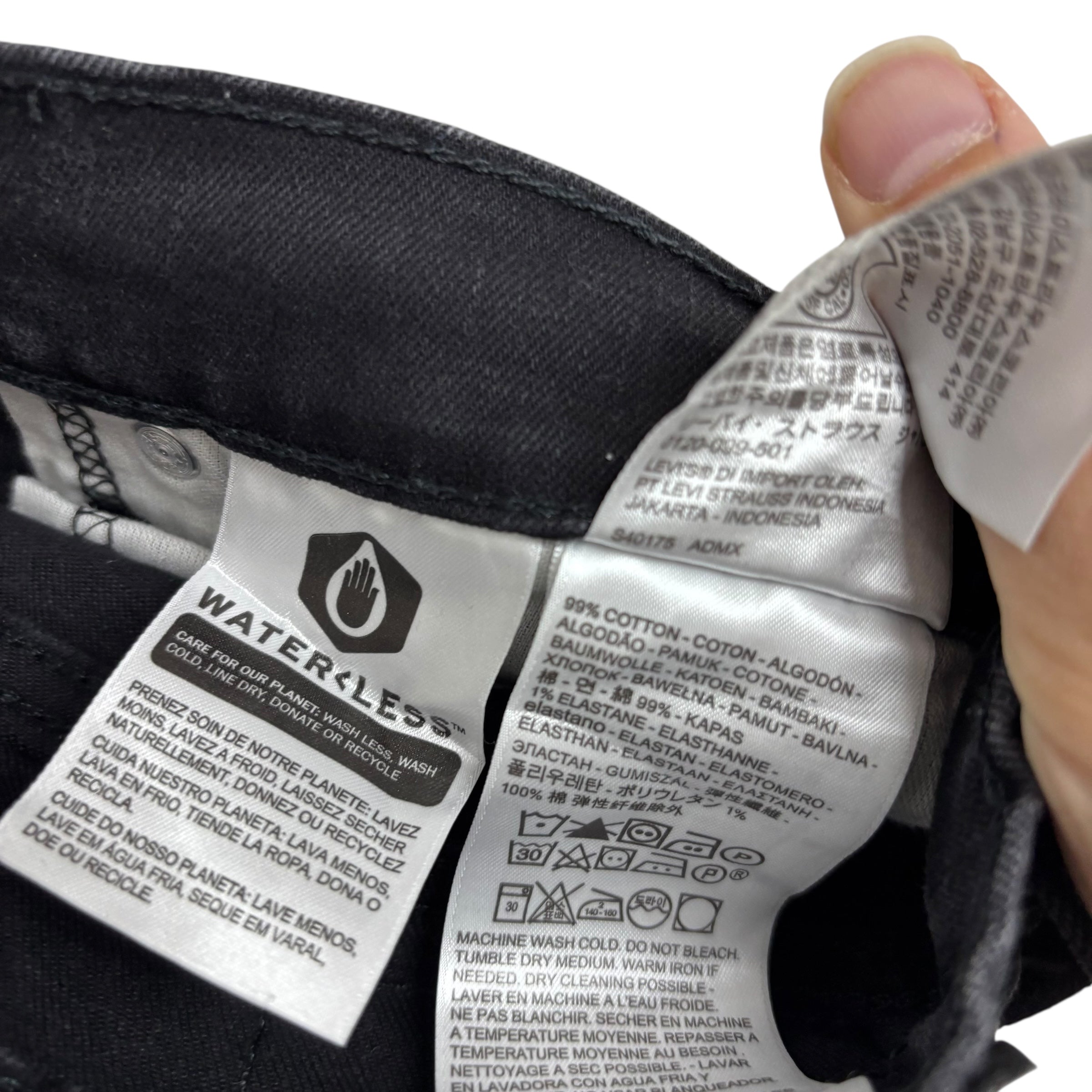 Levis 541 Jeans W36 L30 Mens Black Athletic Tapered Fit Stretch Denim