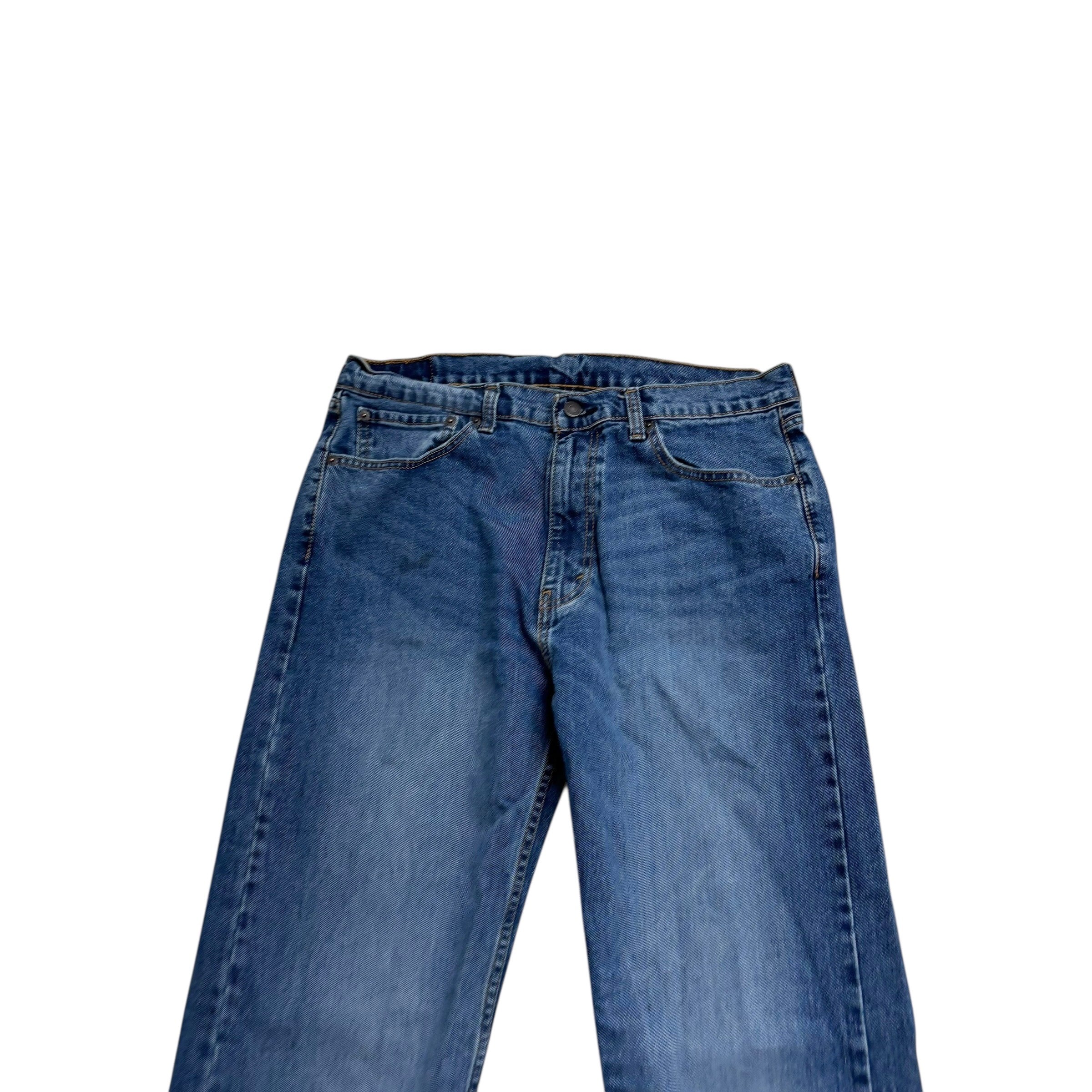 Levis 505 Jeans W36 L36 Mens Mid Blue Regular Straight Fit Stretch Denim