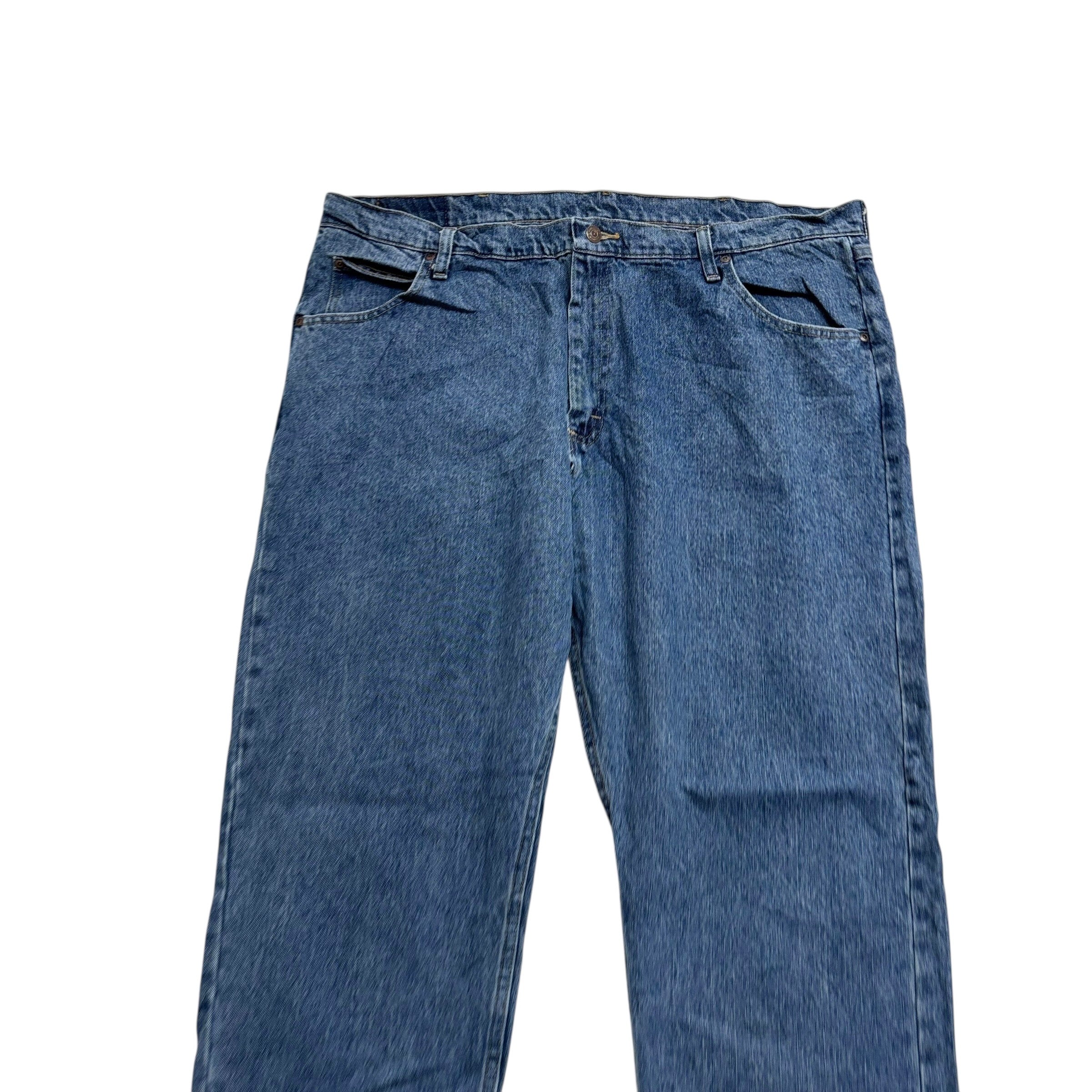 Wrangler Jeans W42 L30 Mens Mid Blue Relaxed Straight Fit Denim (E)