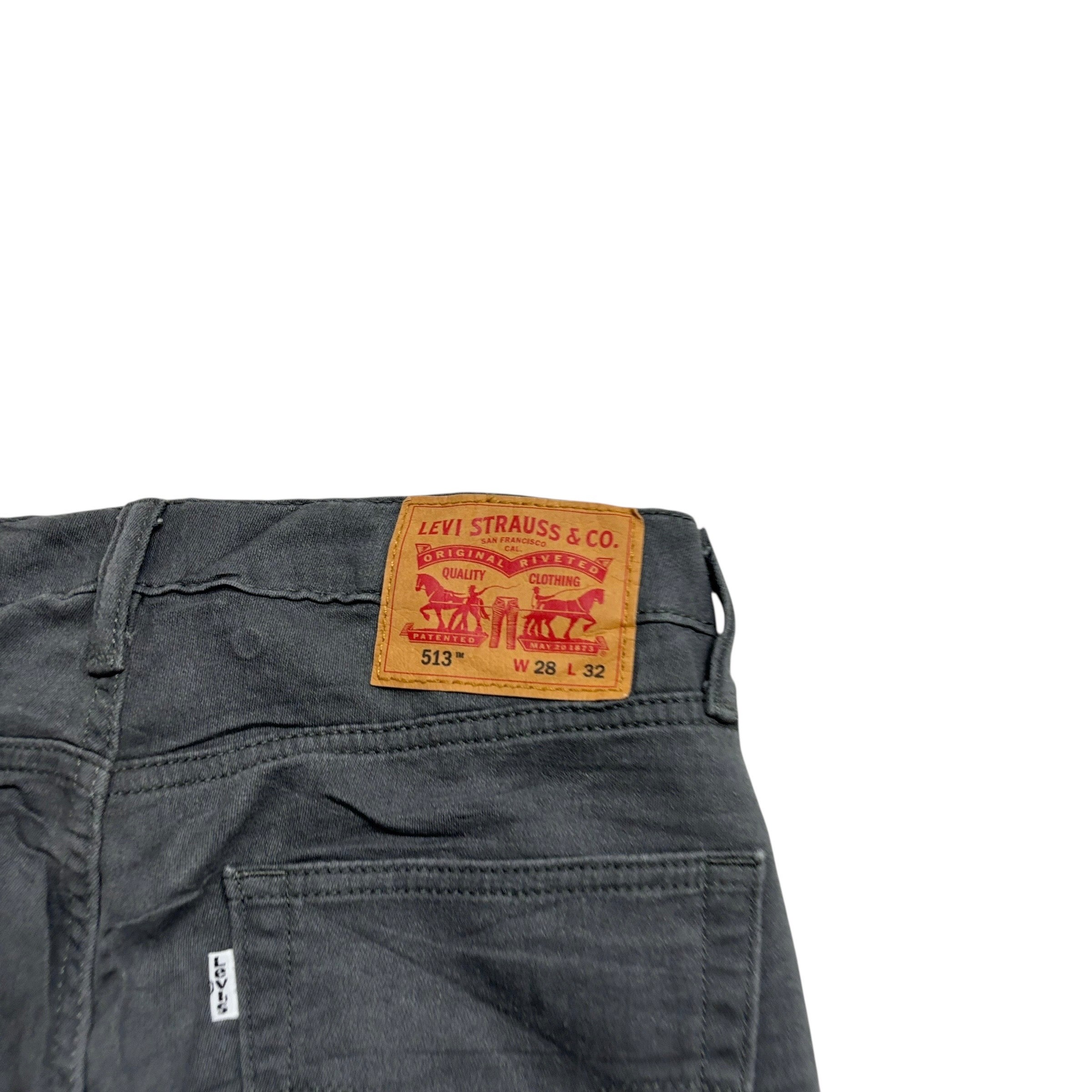 Levis 514 Trousers W28 L32 Mens Grey Regular Straight Fit Stretch Pants (E)