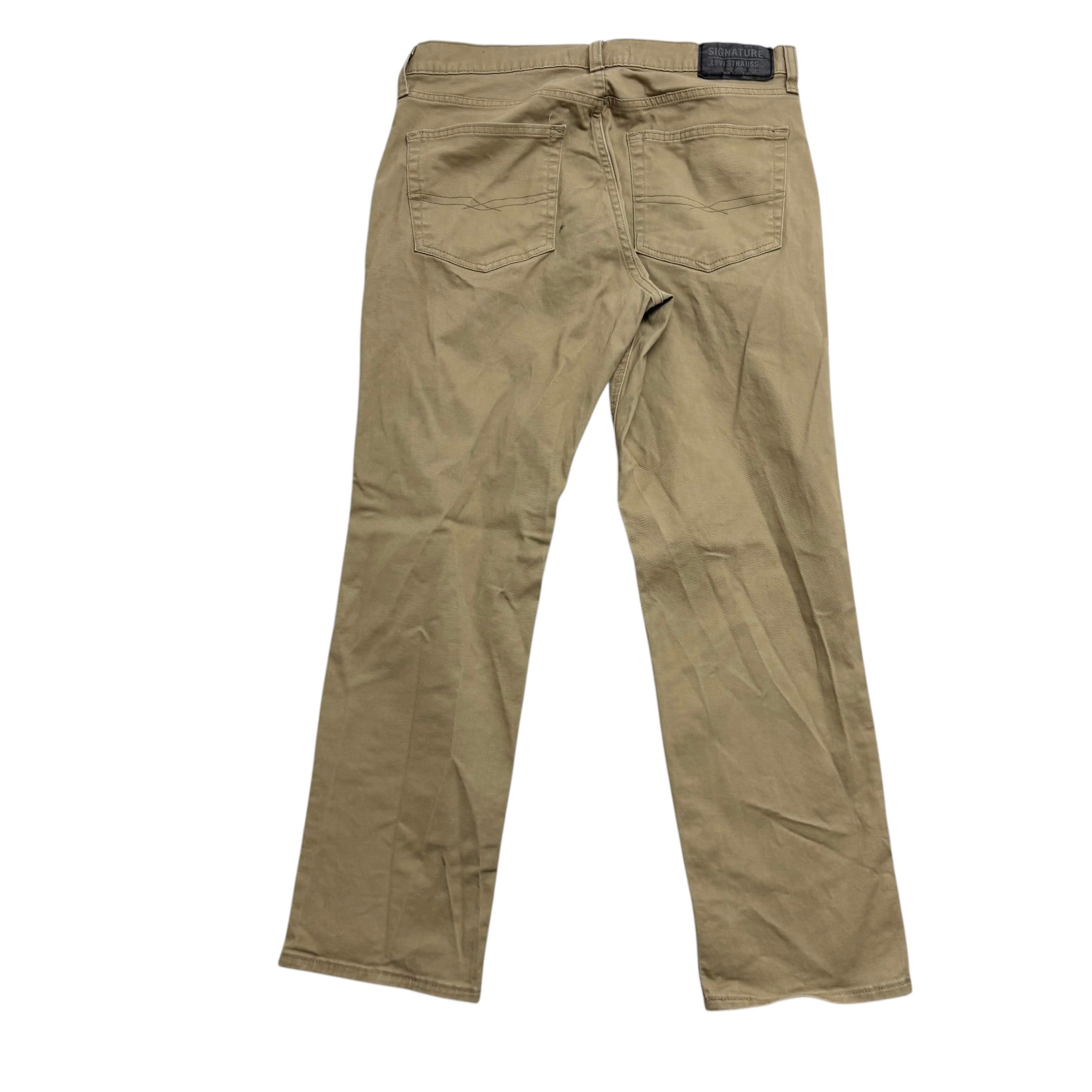 Levis Signature Trousers W32 L29 Mens Beige Athletic Straight Stretch Pants