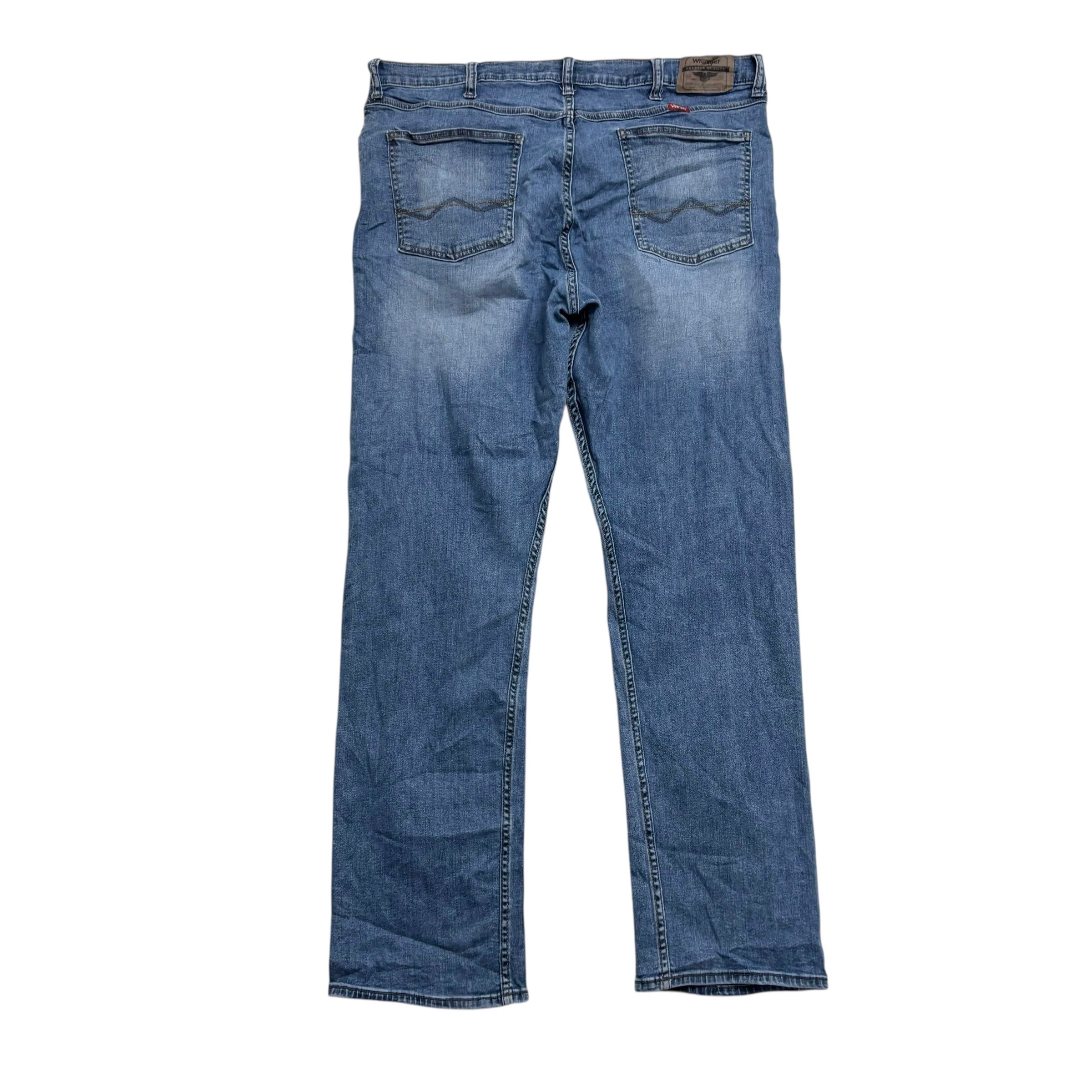 Wrangler Jeans W38 L32 Mens Mid Blue Slim Straight Fit Stretch Denim (E)