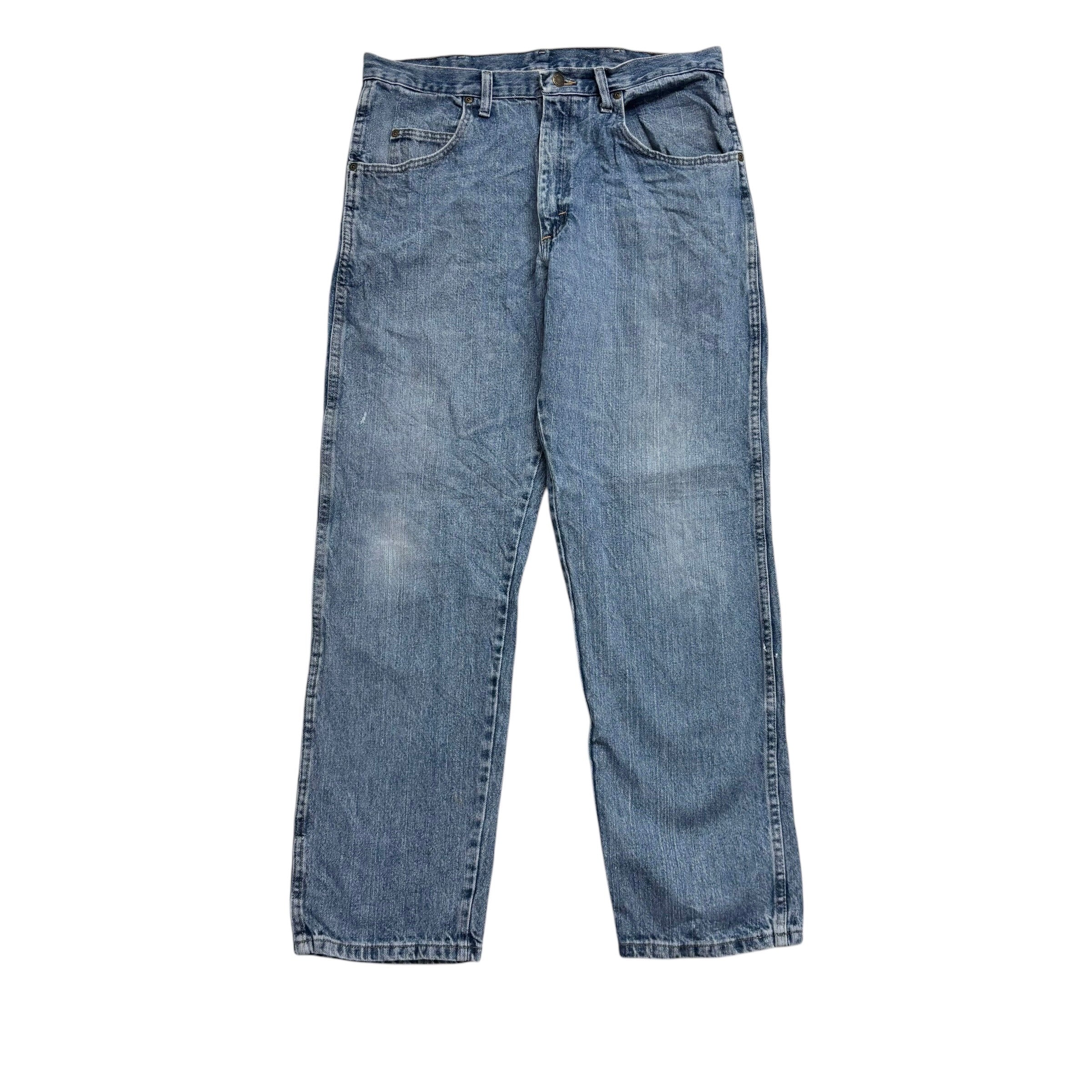 Wrangler Jeans W36 L32 Mens Mid Blue Relaxed Straight Fit Vintage Denim