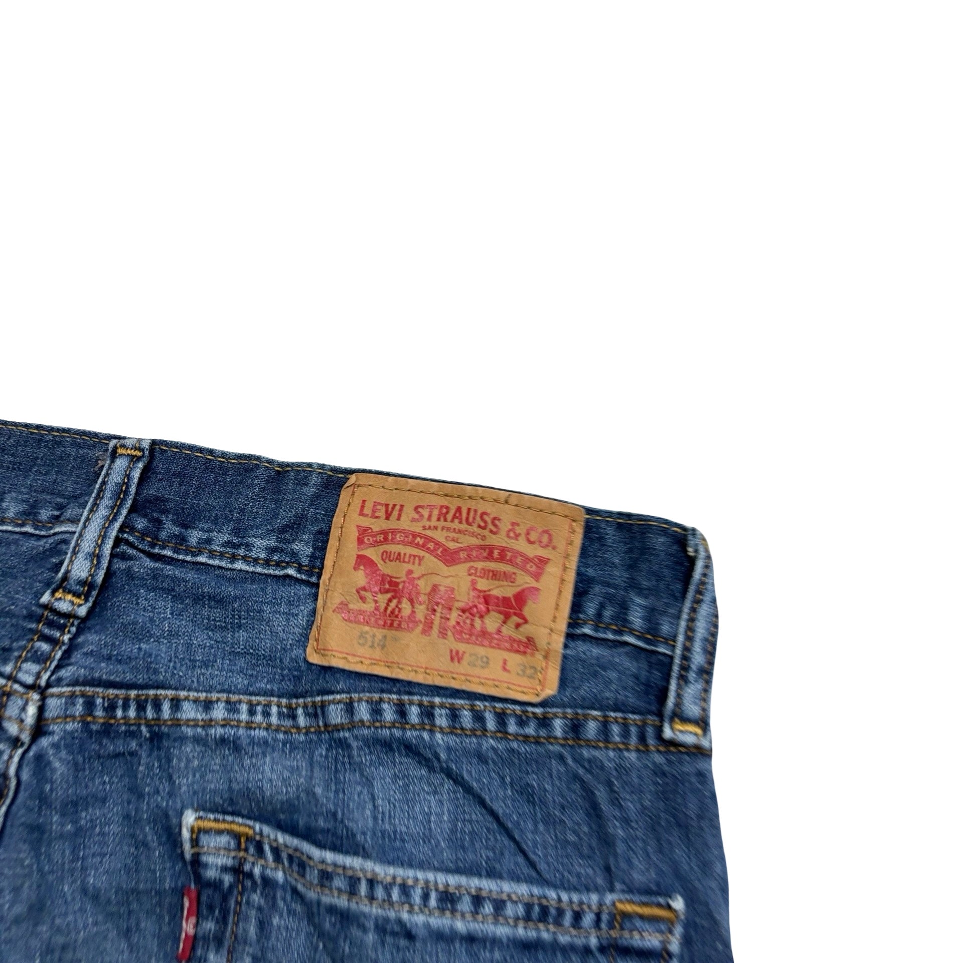 Levis 514 Jeans W29 L32 Mens Mid Blue Regular Straight Fit Denim