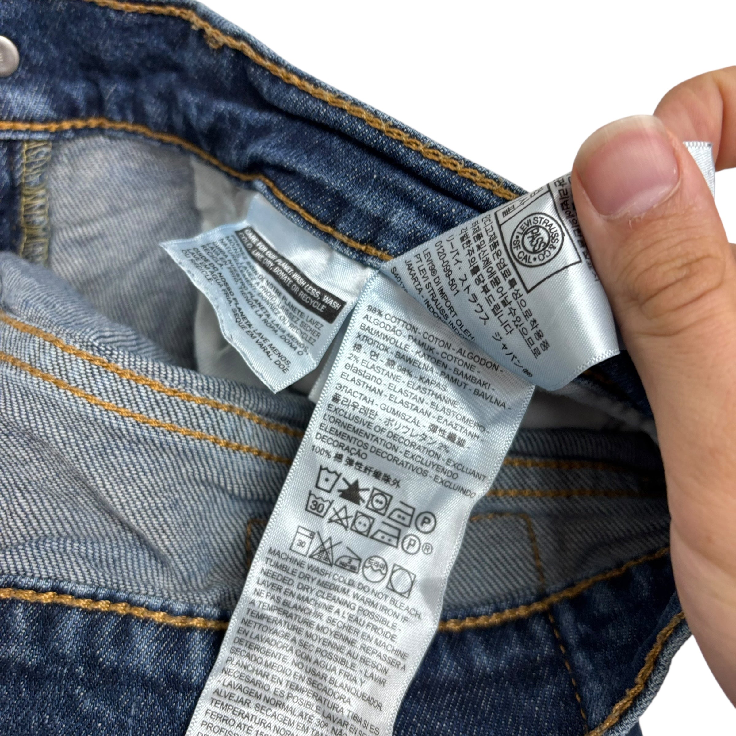 Levis 514 Jeans W34 L30 Mens Mid Blue Regular Straight Fit Stretch Denim (E)