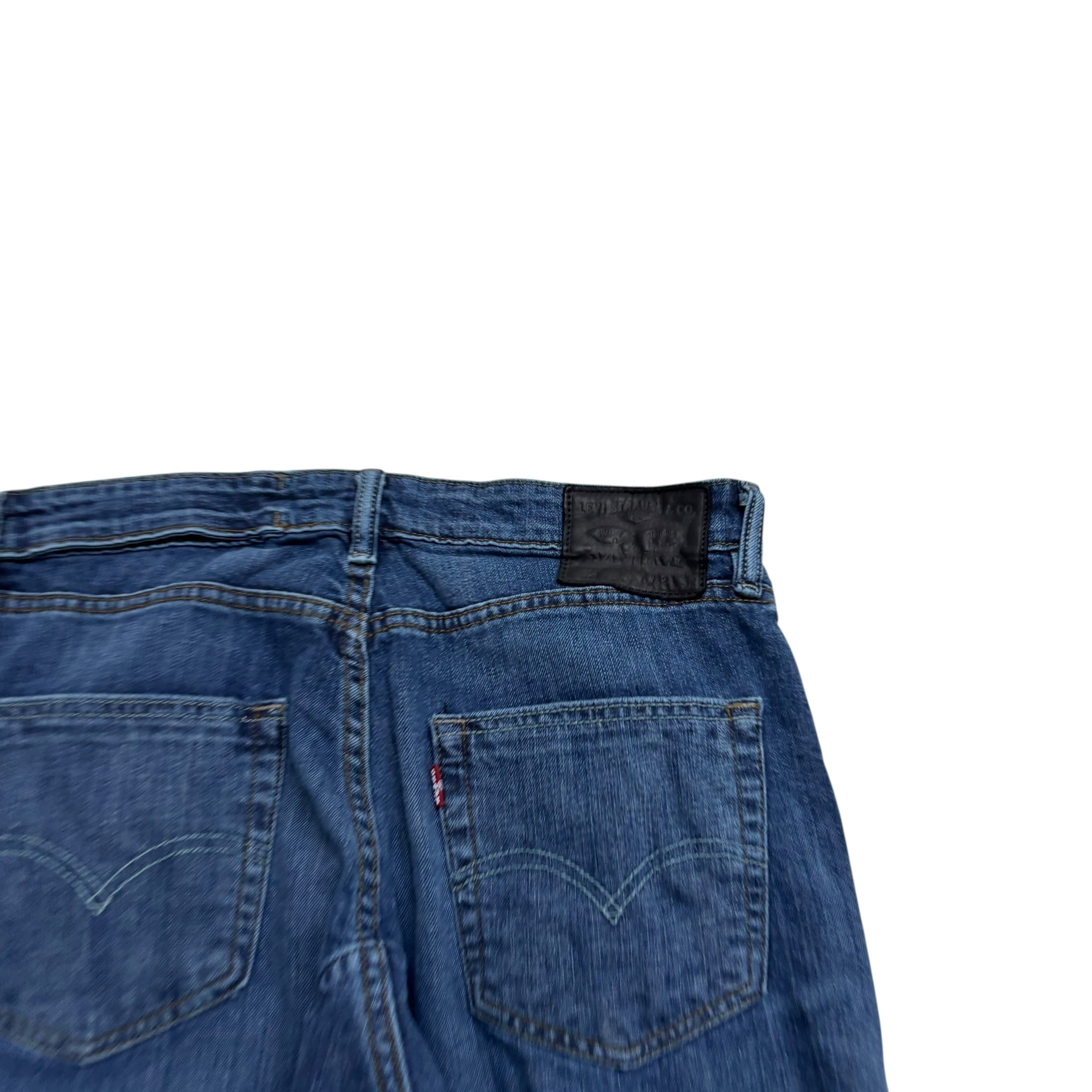 Levis 504 Commuter Jeans W32 L29 Mens Dark Blue Regular Fit Stretch Denim (E)