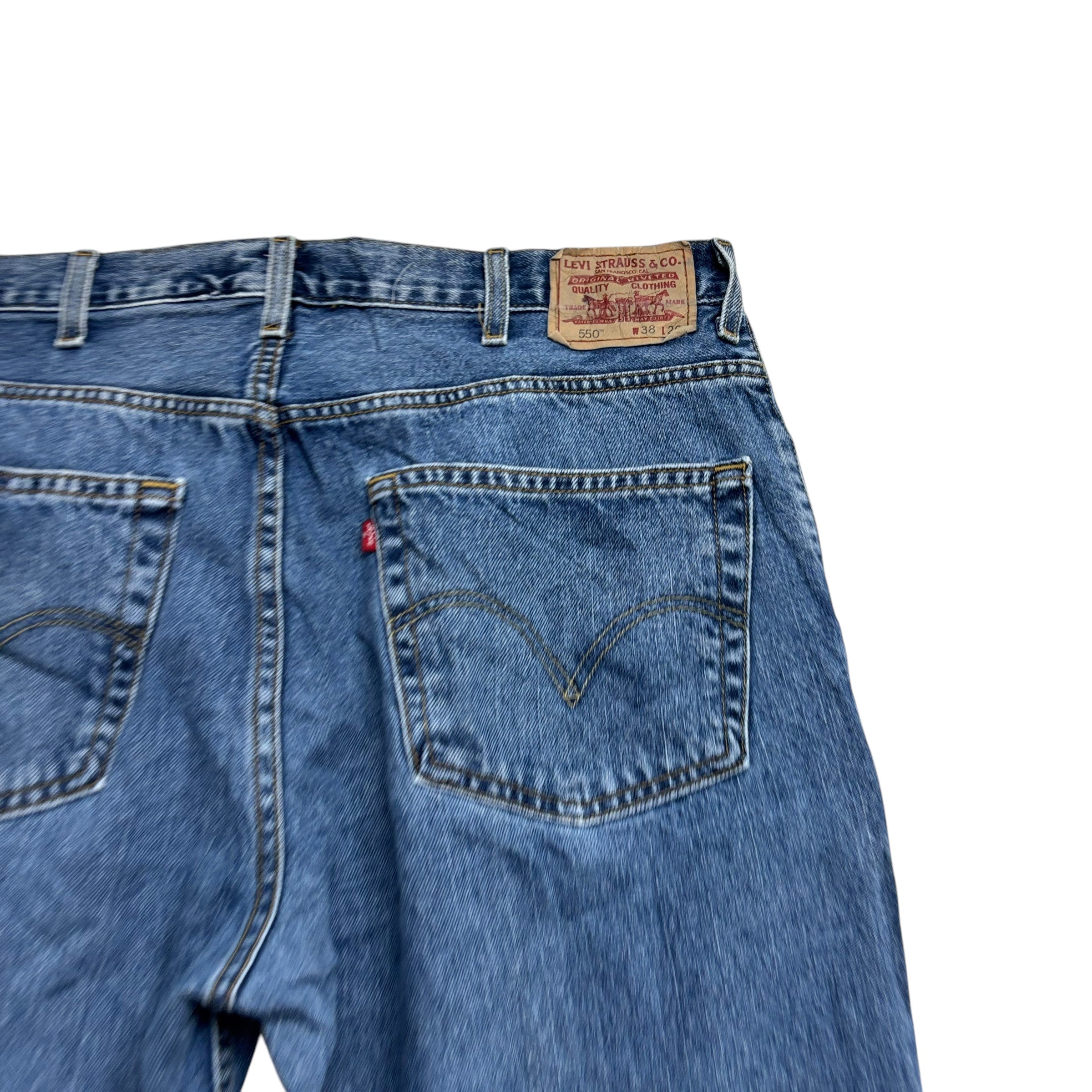 Levis 550 Jeans W38 L29 Mens Mid Blue Baggy Relaxed Straight Fit Vintage (E)