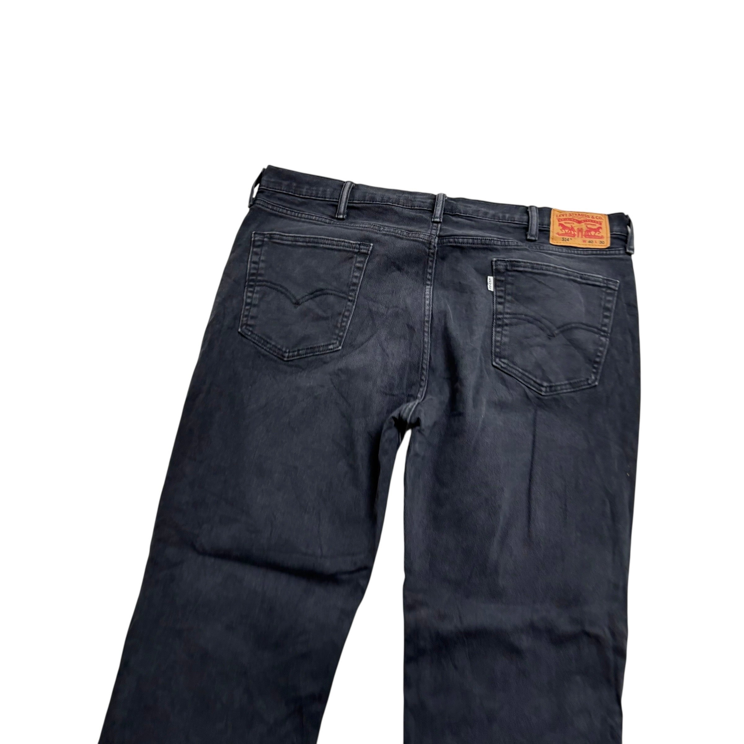 Levis 514 Trousers W40 L30 Mens Black Regular Straight Fit Cotton Pants