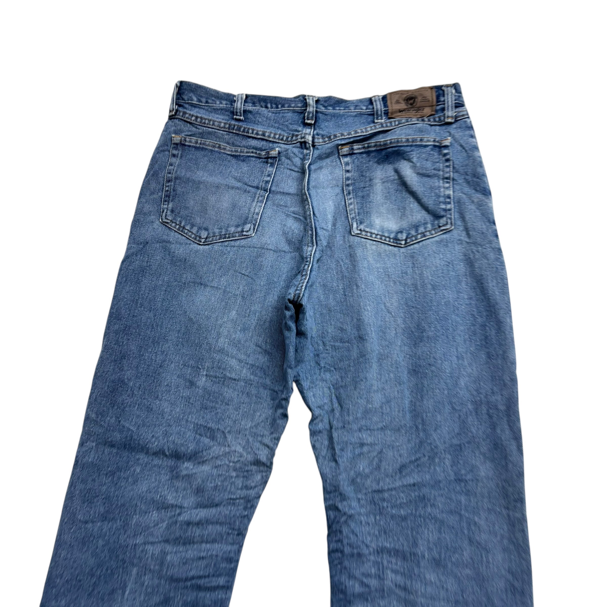 Wrangler Jeans W35 L32 Mens Mid Blue Baggy Relaxed Straight Fit Denim
