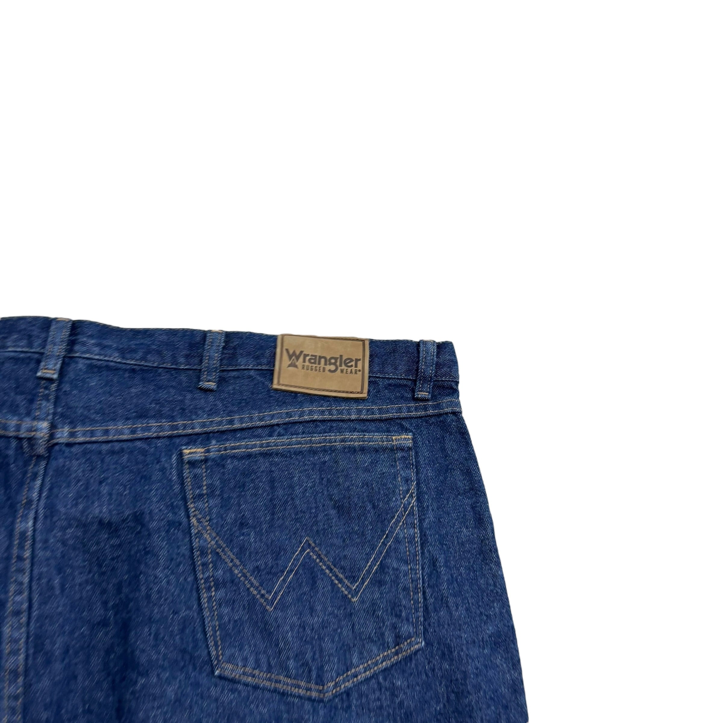 Wrangler Jeans W48 L30 Mens Dark Blue Relaxed Straight Fit Vintage Denim (E)