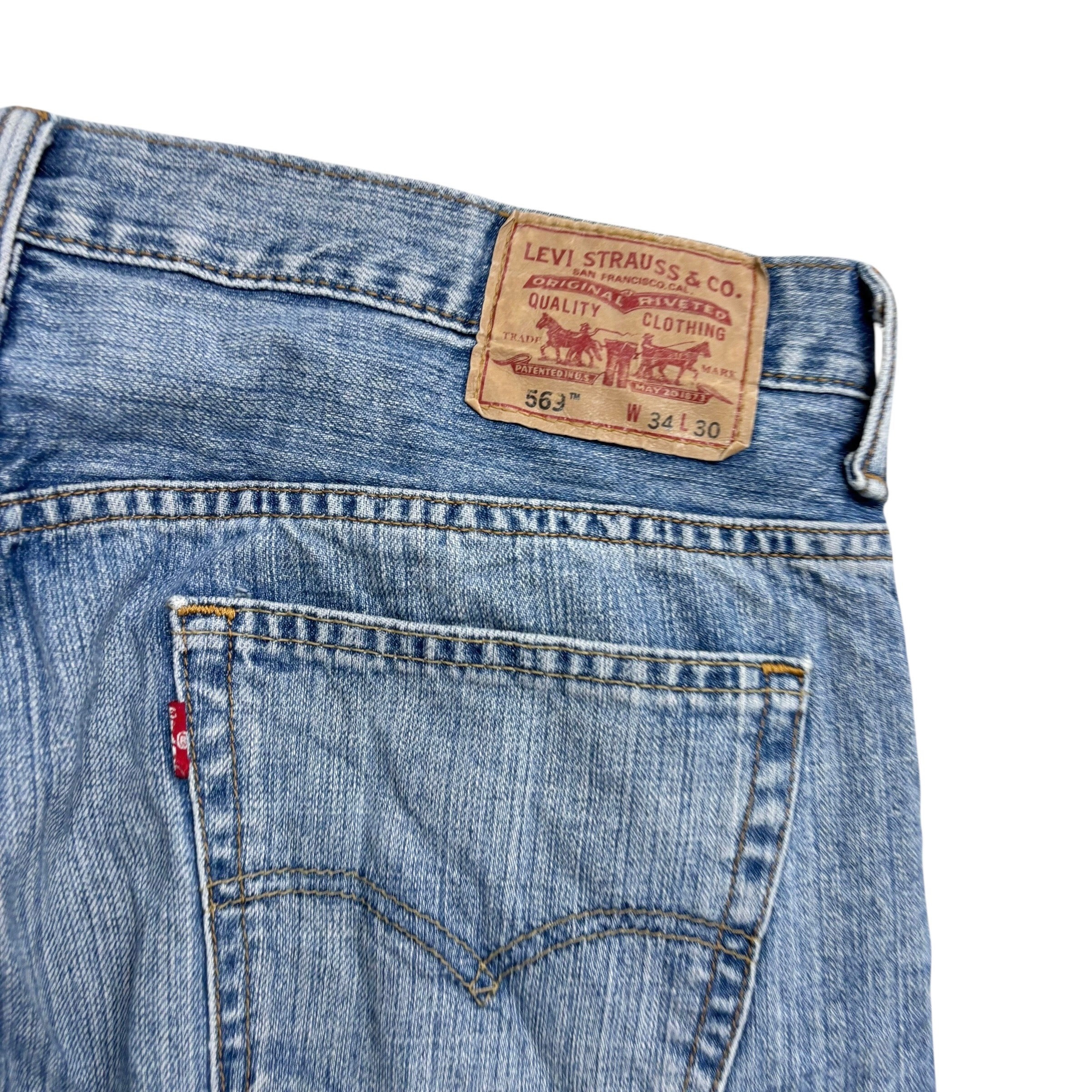 Levis 569 Jeans W36 L30 Mens Light Blue Baggy Relaxed Straight Fit Denim