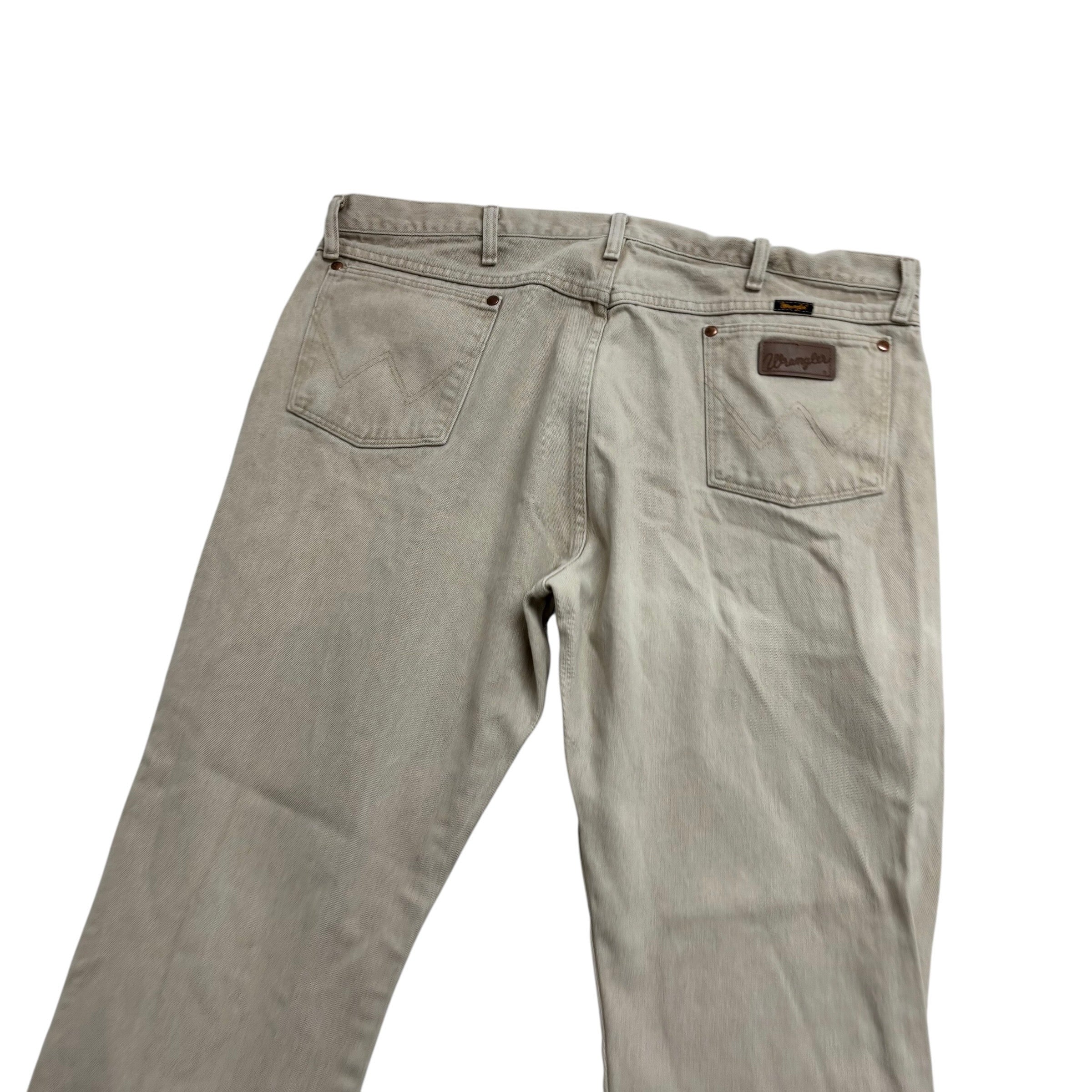 Wrangler Jeans Cowboy Cut W42 L30 Mens Cream 13MWZ Original Fit Denim (F)