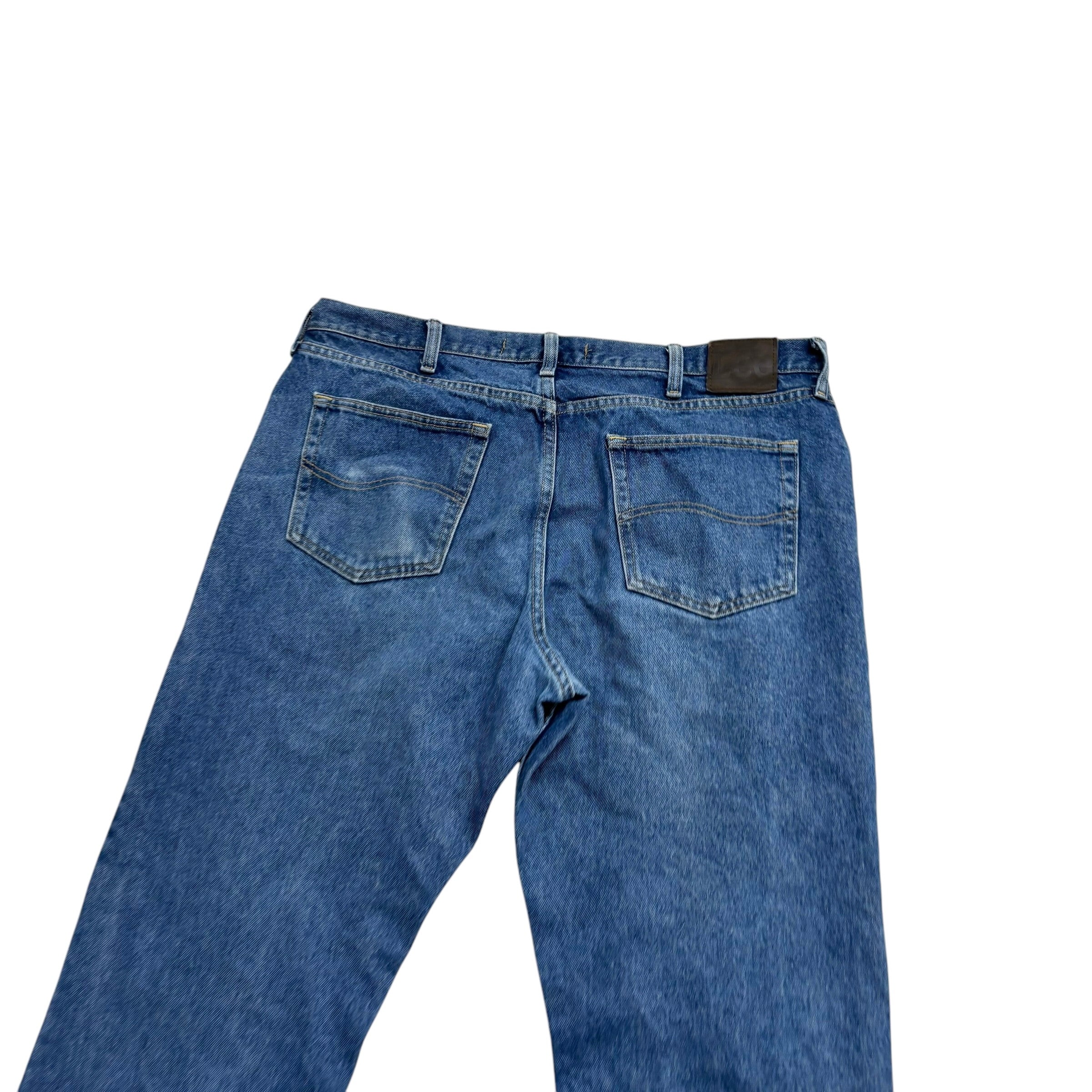 Lee Jeans W38 L32 Mens Mid Blue Regular Straight Fit Vintage Denim
