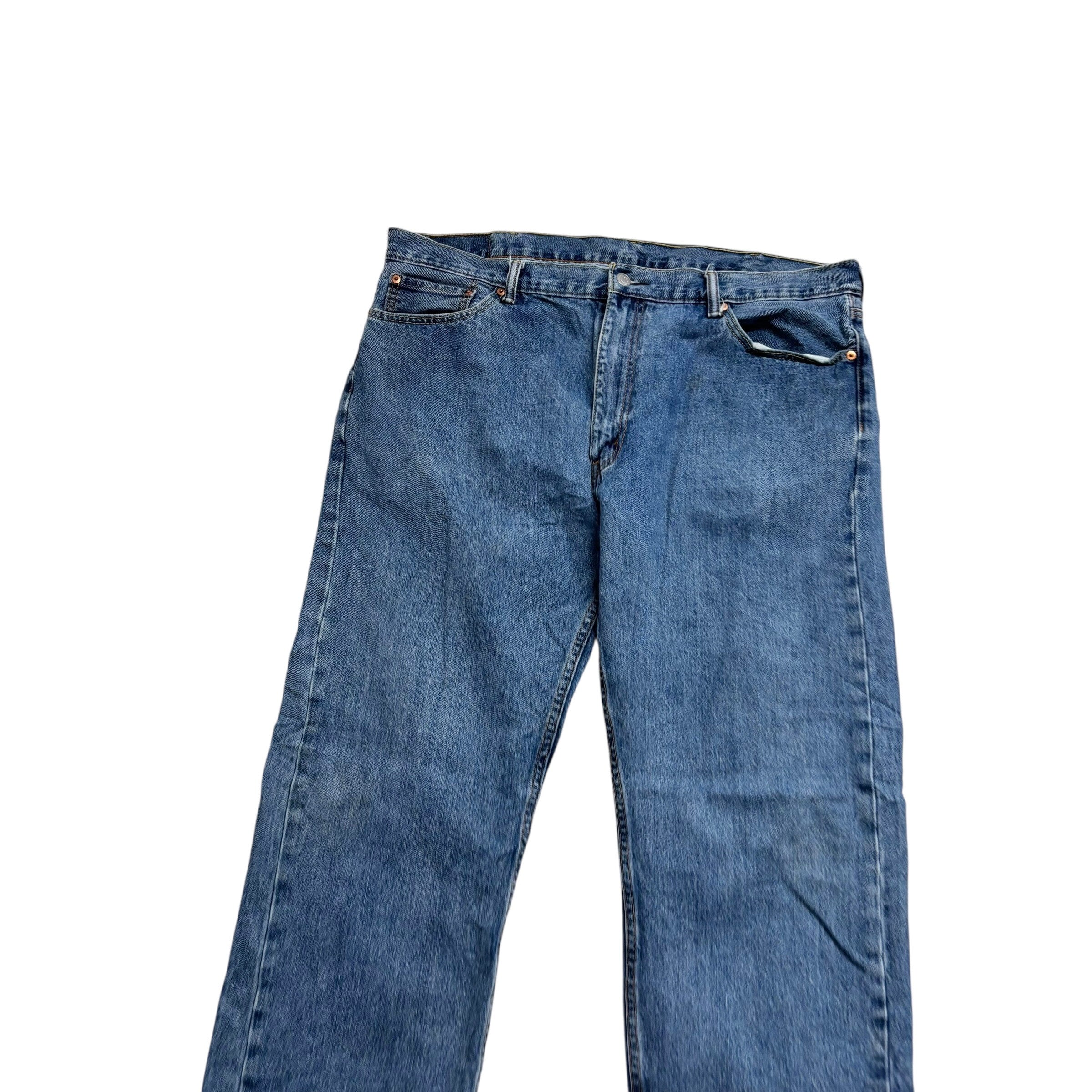 Levis 505 Jeans W33 L32 Mens Mid Blue Regular Straight Fit Denim (E)