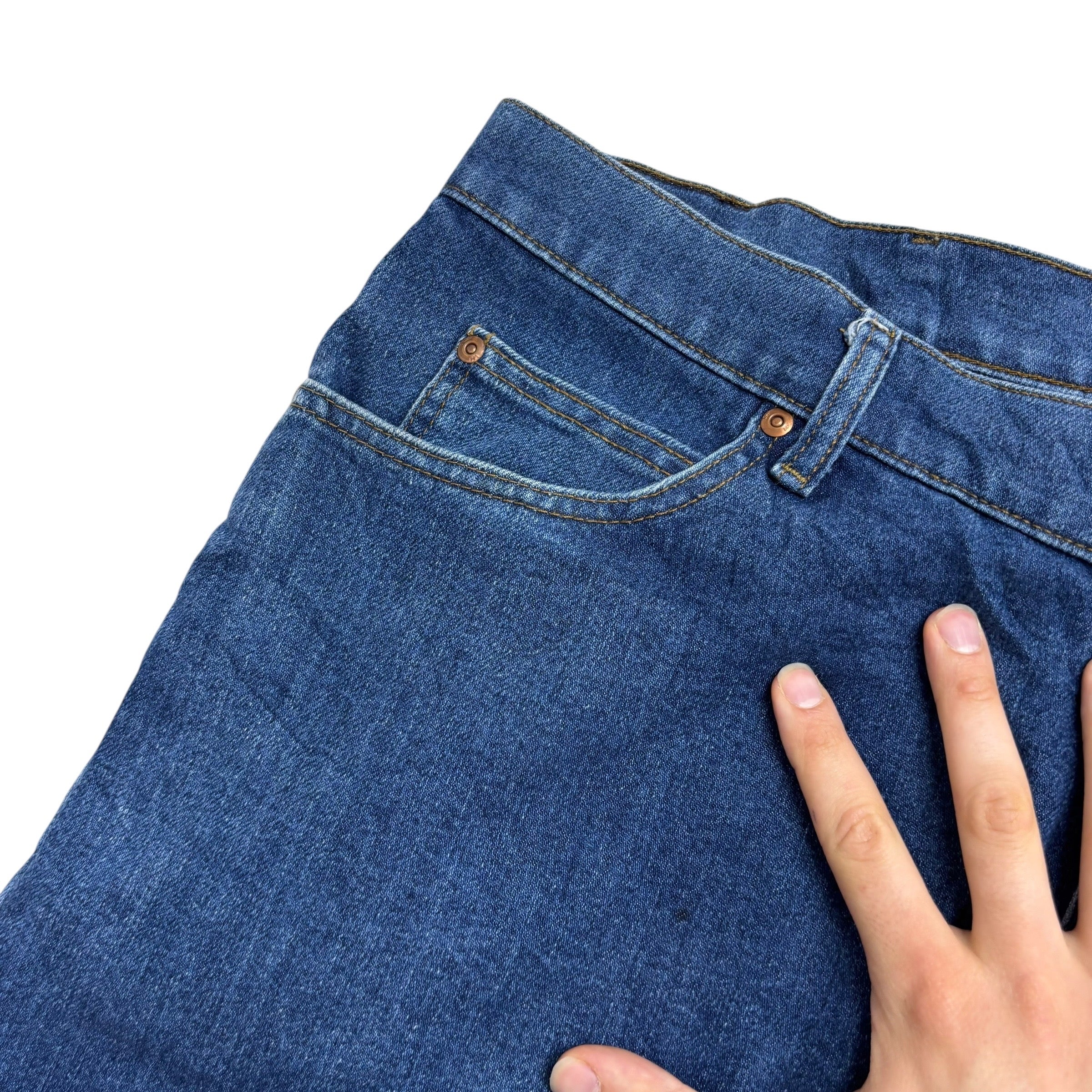 Lee Jeans W42 L30 Mens Mid Blue Regular Straight Fit Denim