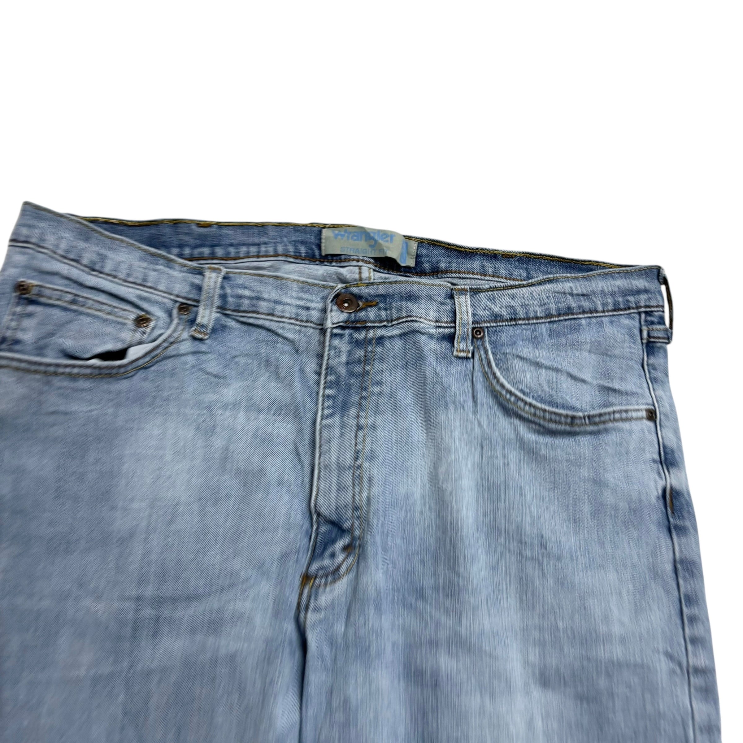 Wrangler Jeans W38 L30 Mens Light Blue Regular Straight Fit Denim (F)