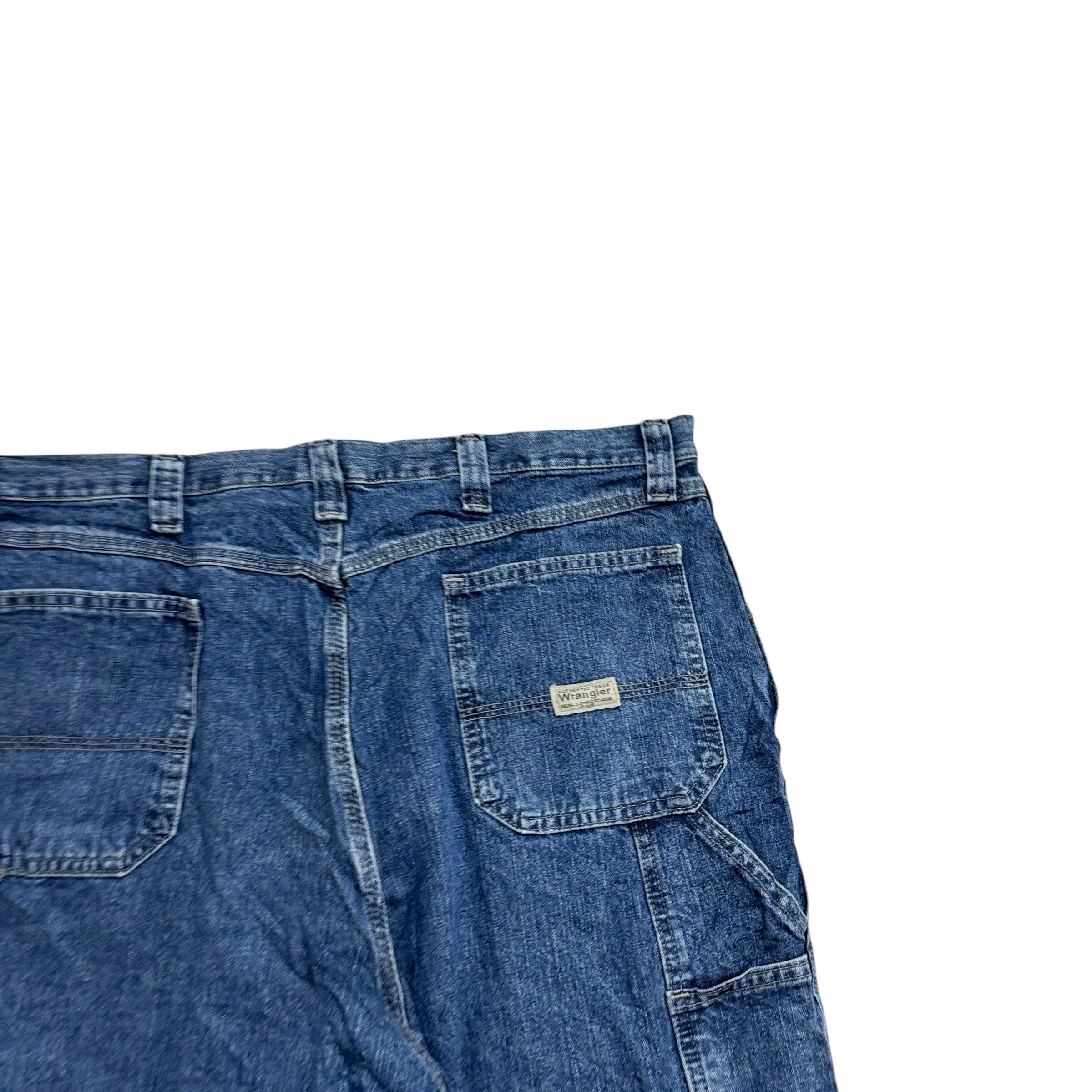 Wrangler Baggy Jorts W38 Mens Mid Blue Carpenter Denim Shorts Relaxed Fit (E)