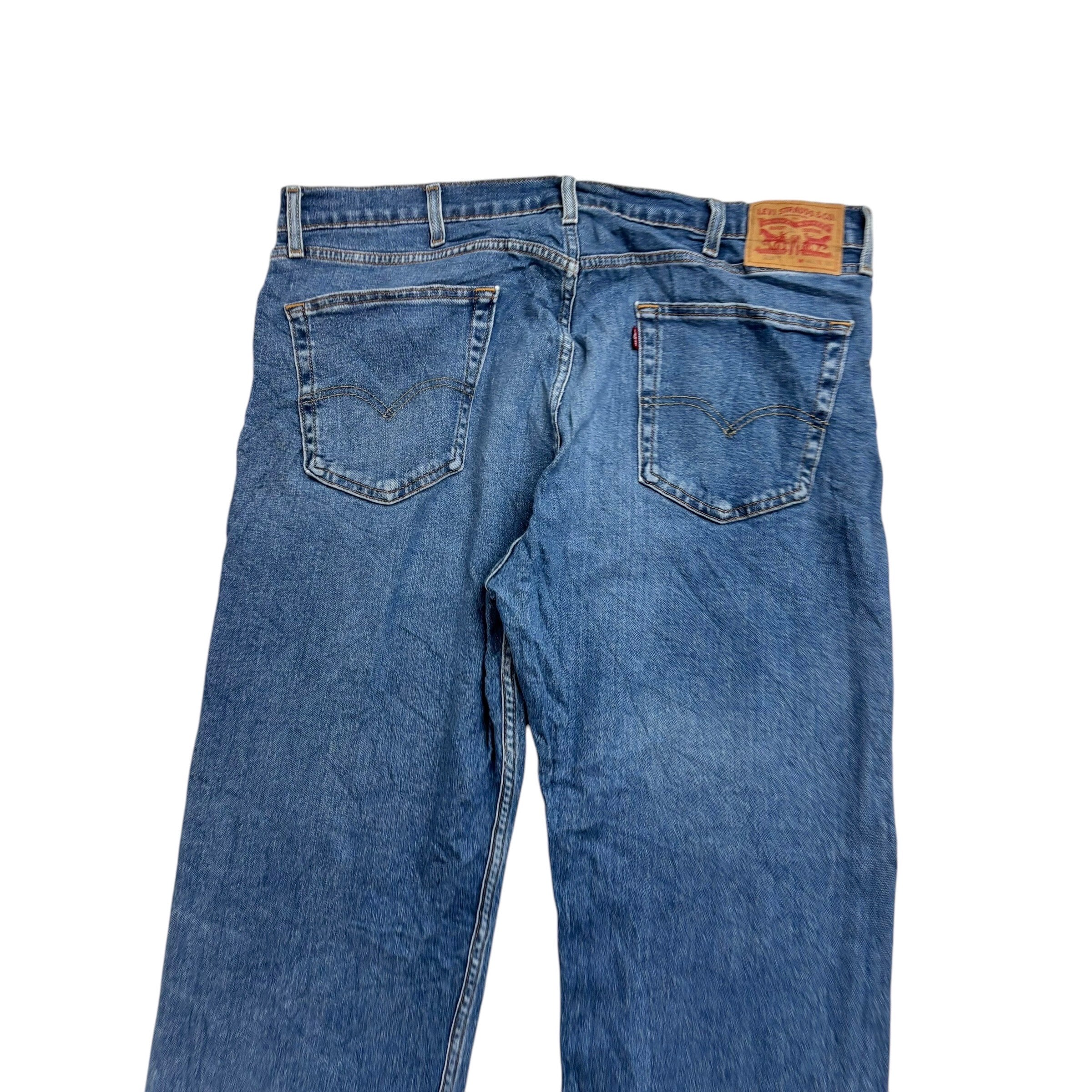 Levis 505 Jeans W40 L30 Mens Mid Blue Regular Straight Fit Stretch Denim (E)