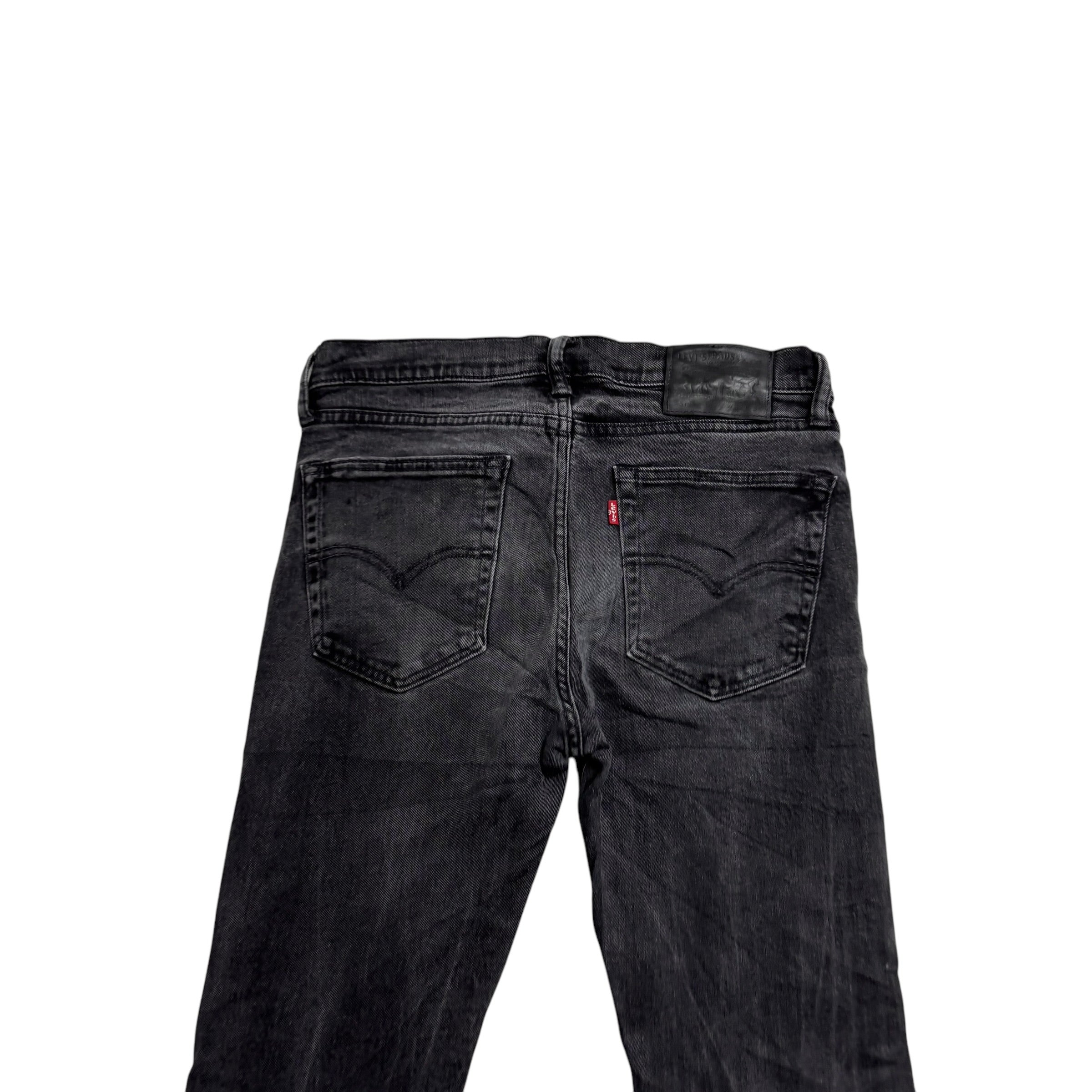 Levis 519 Jeans W30 L34 Mens Black Super Skinny Fit Stretch Denim (E)