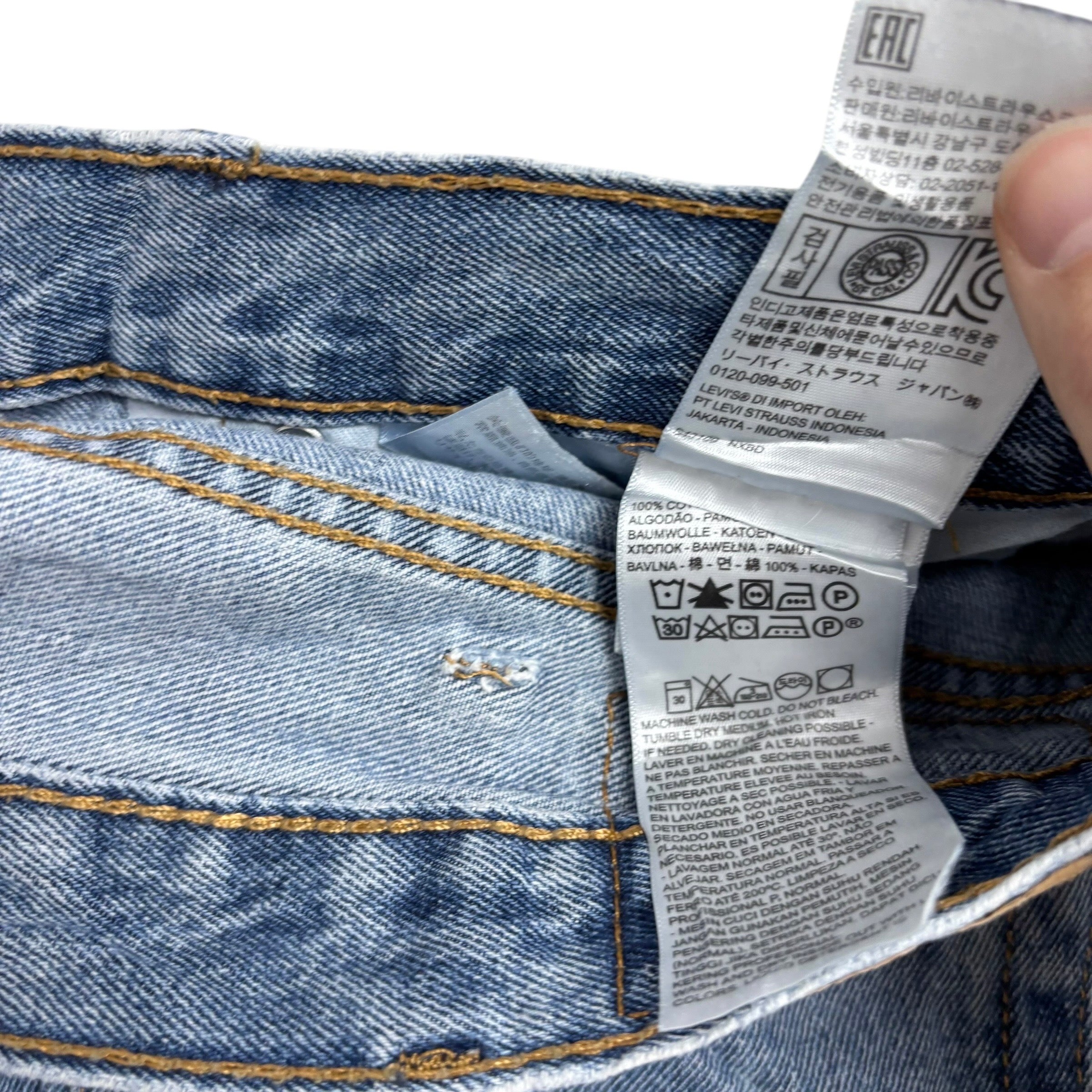 Levis 550 Jeans W38 L32 Mens Light Blue Baggy Relaxed Straight Fit Denim (E)