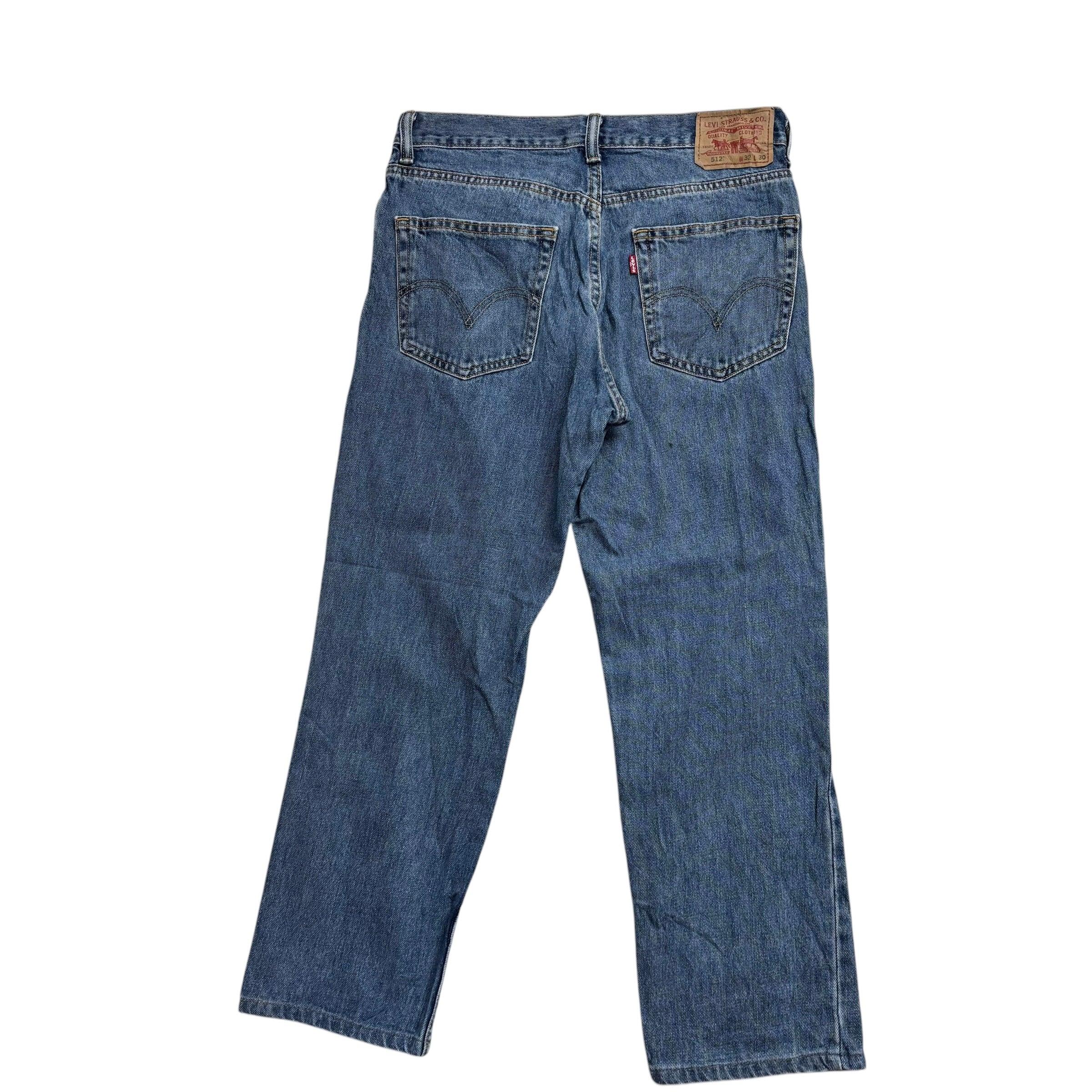 Levis 512 Jeans W32 L27 Mens Mid Blue Slim Straight Fit Vintage Denim