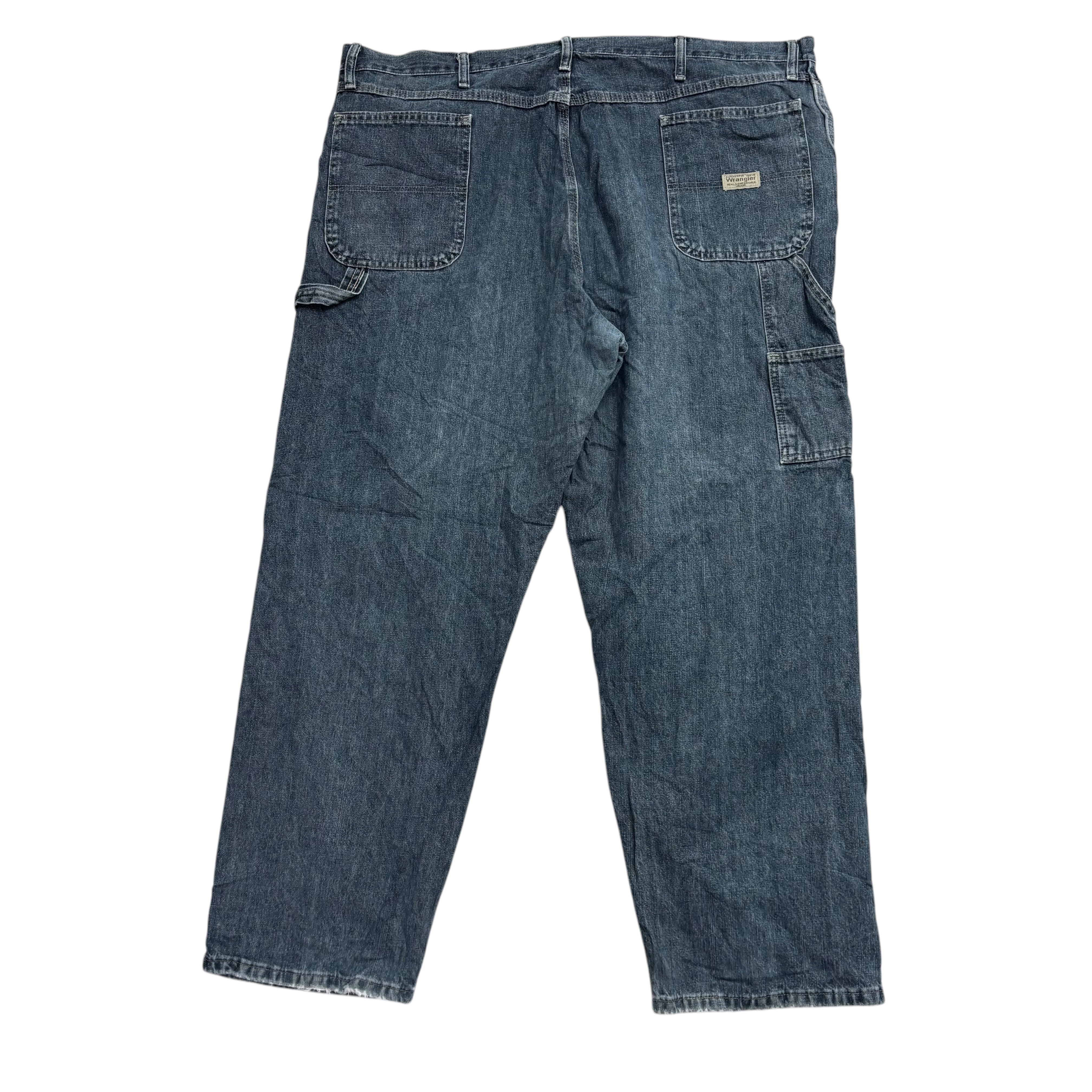 Wrangler Carpenter Jeans W44 L30 Mens Dark Blue Relaxed Straight Fit Denim