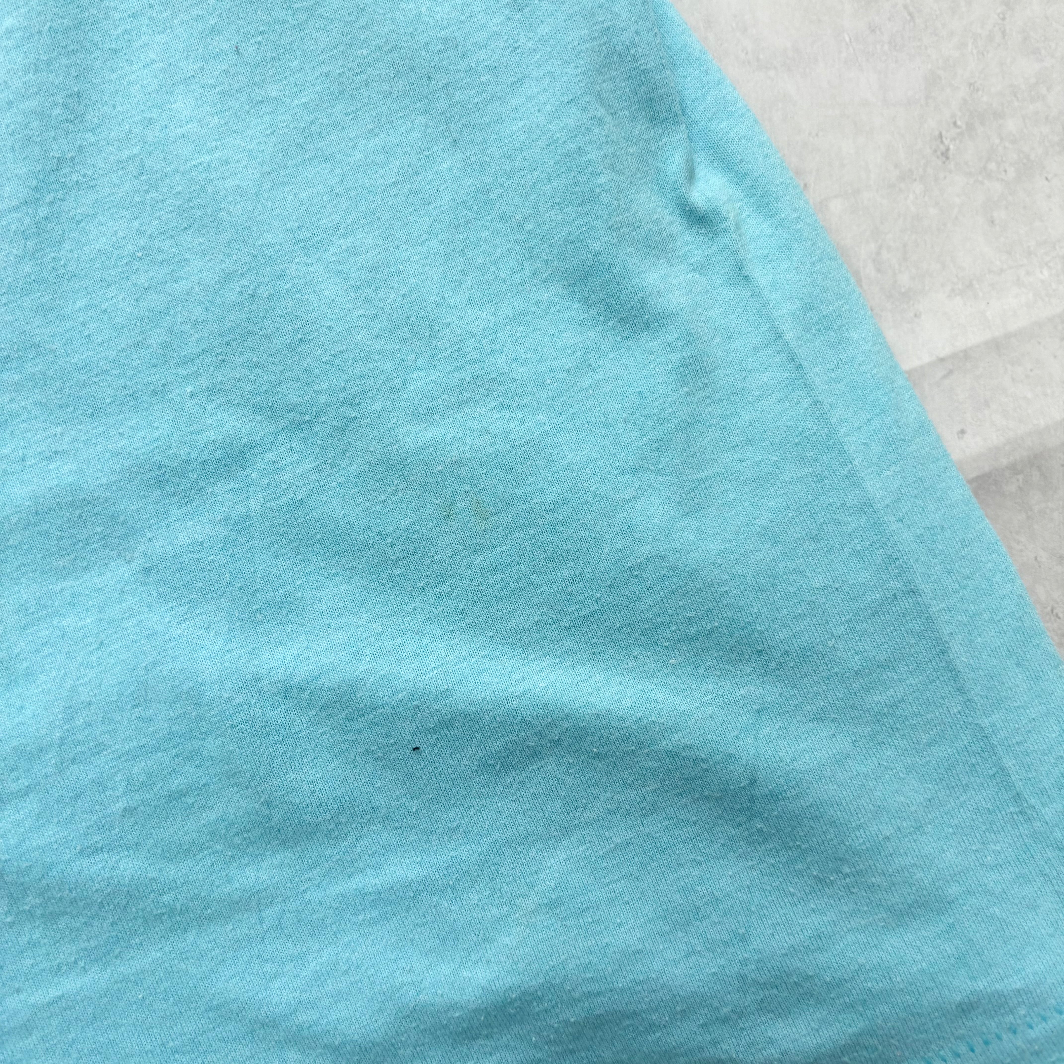 Vintage T Shirt Mens Medium Blue Single Stitch Graphic Print 90s Run Race