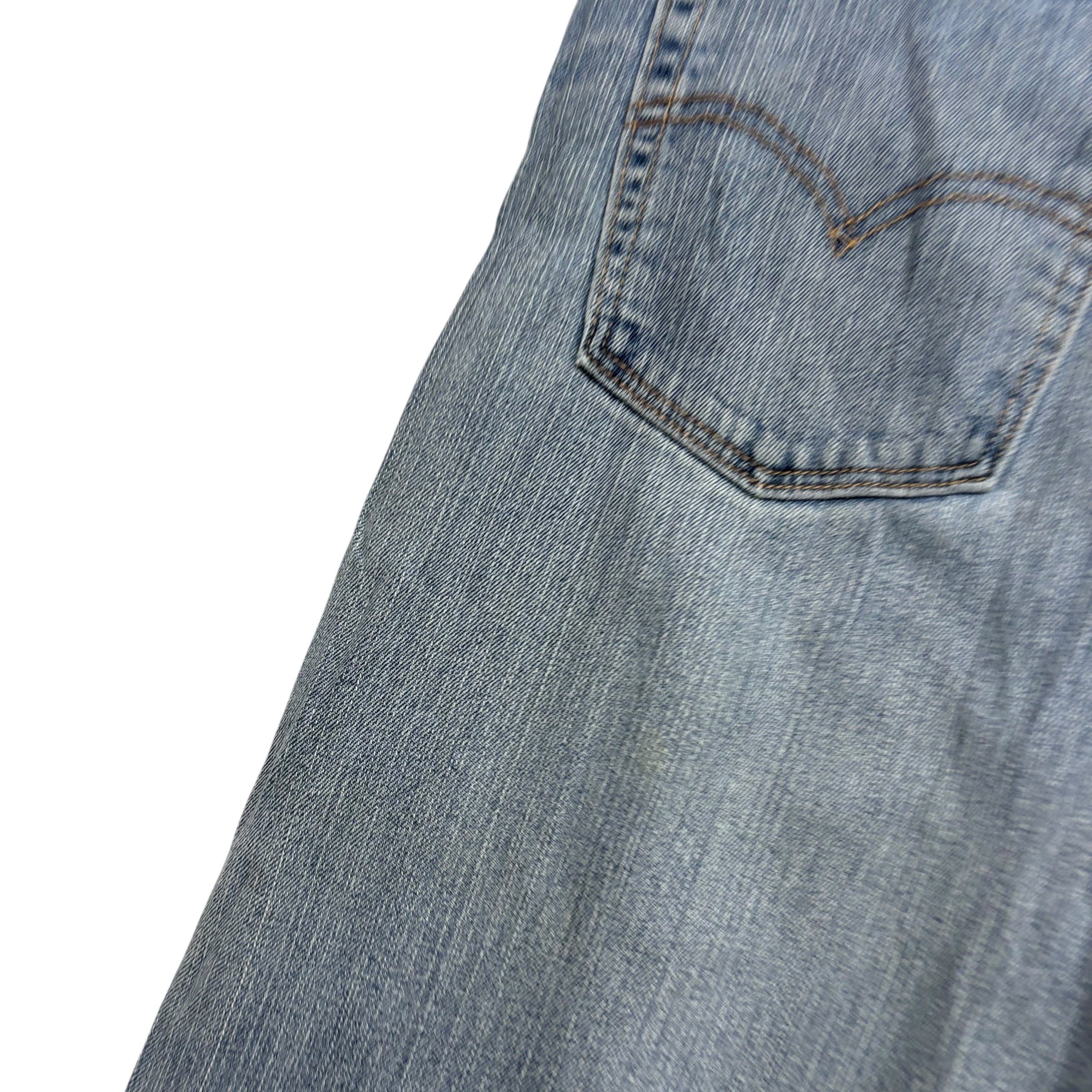 Levis 513 Jeans W38 L32 Mens Light Blue Slim Straight Fit Stretch Denim (F)