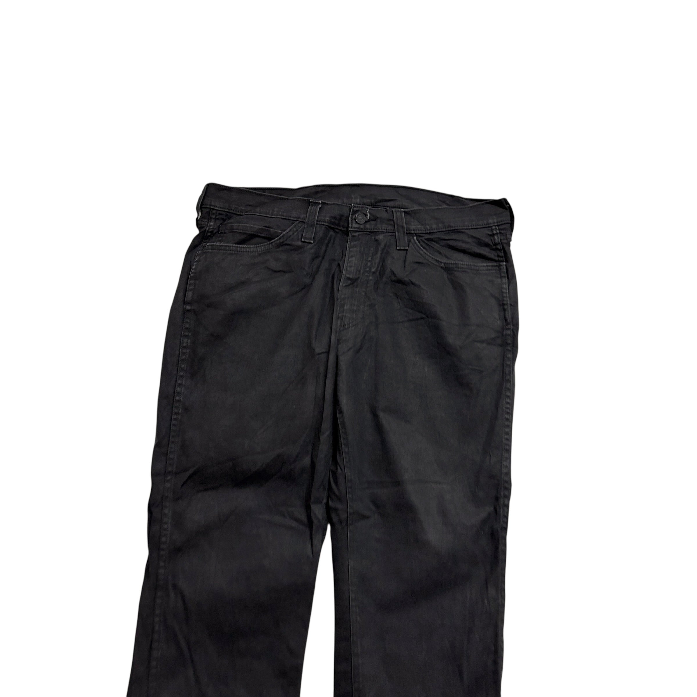 Levis 541 Jeans W36 L30 Mens Black Athletic Tapered Fit Stretch Waxed Denim (E)