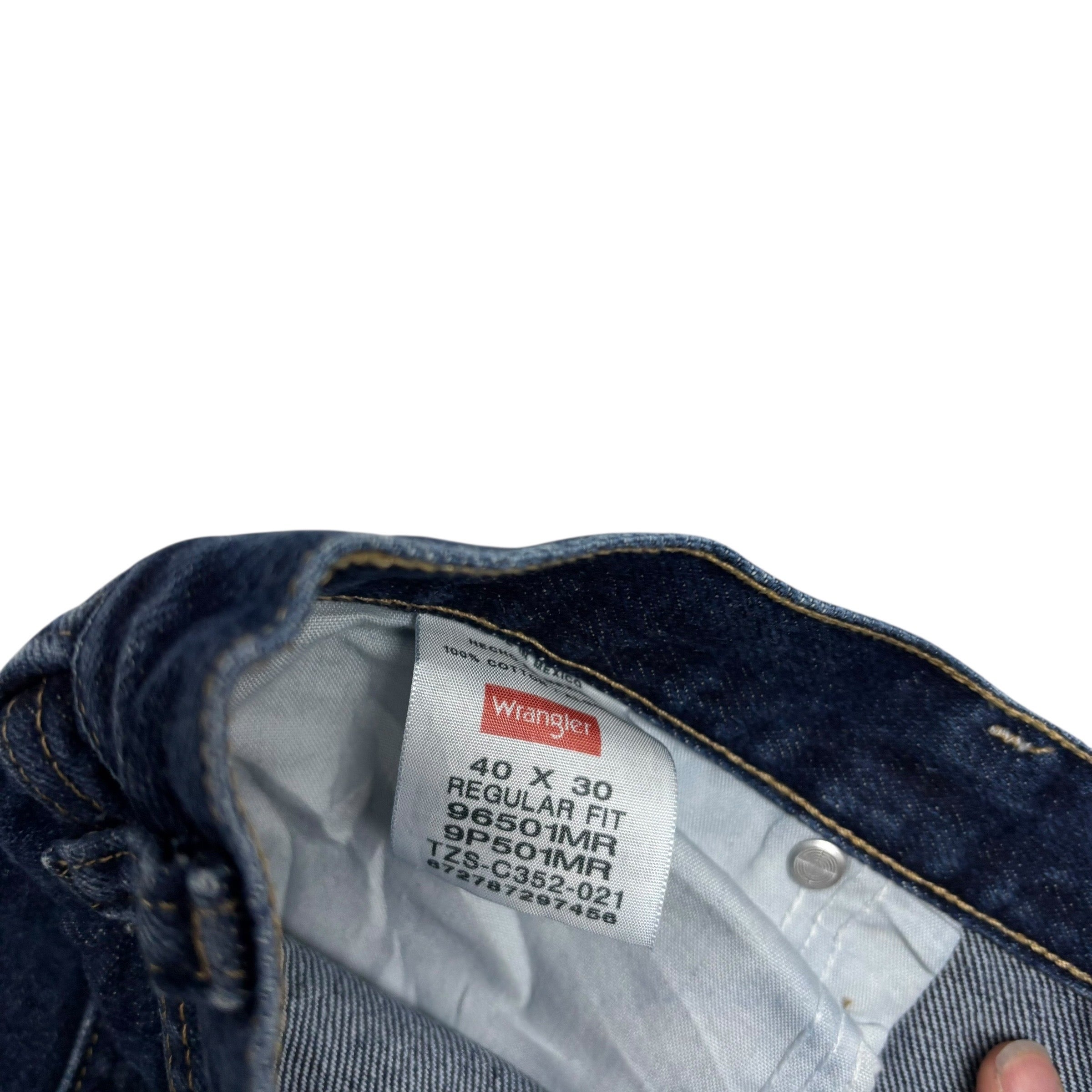 Wrangler Jeans W40 L31 Mens Dark Blue Regular Straight Fit Denim (E)