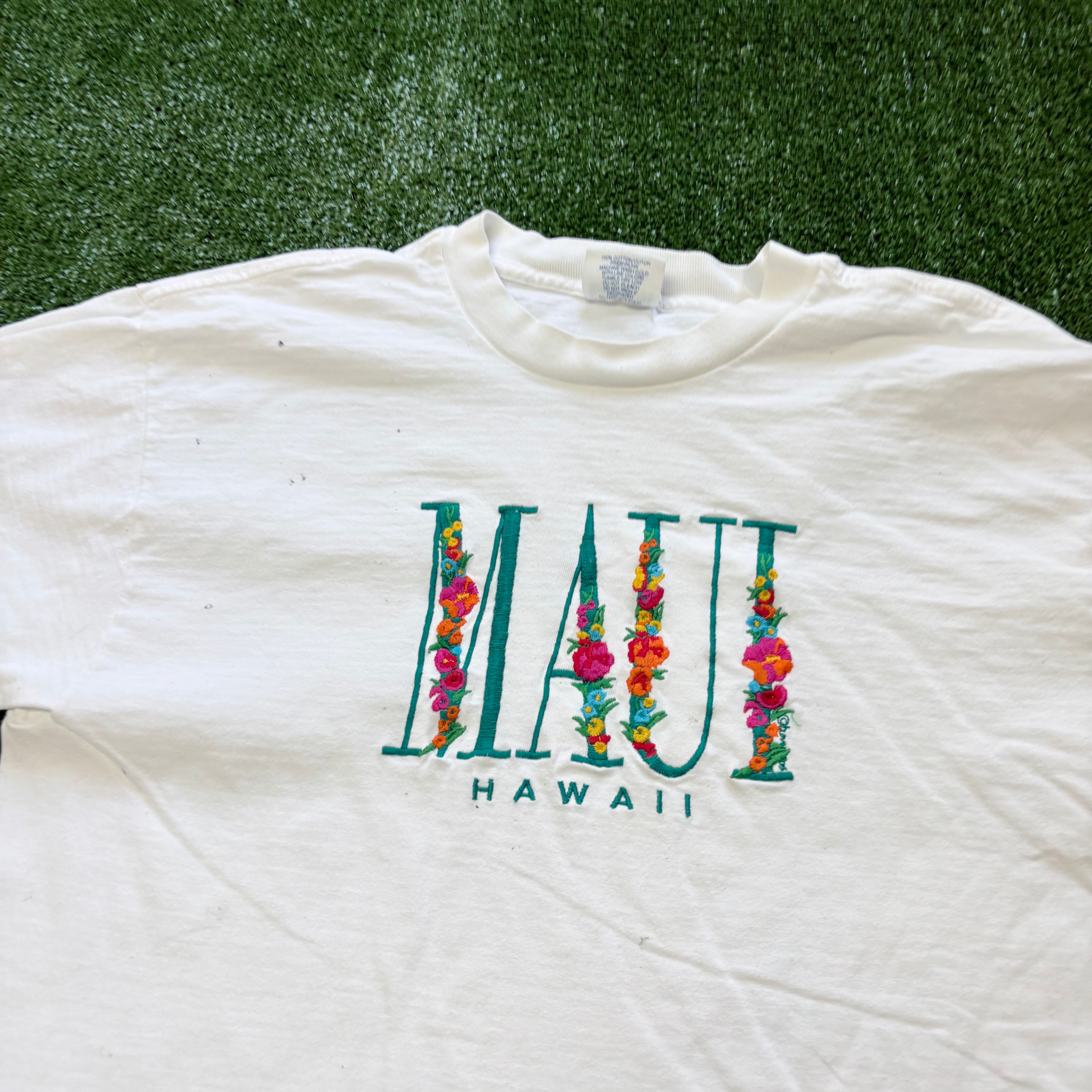 Vintage T Shirt Mens Large White Single Stitch Graphic Print 90s Tourist (F)