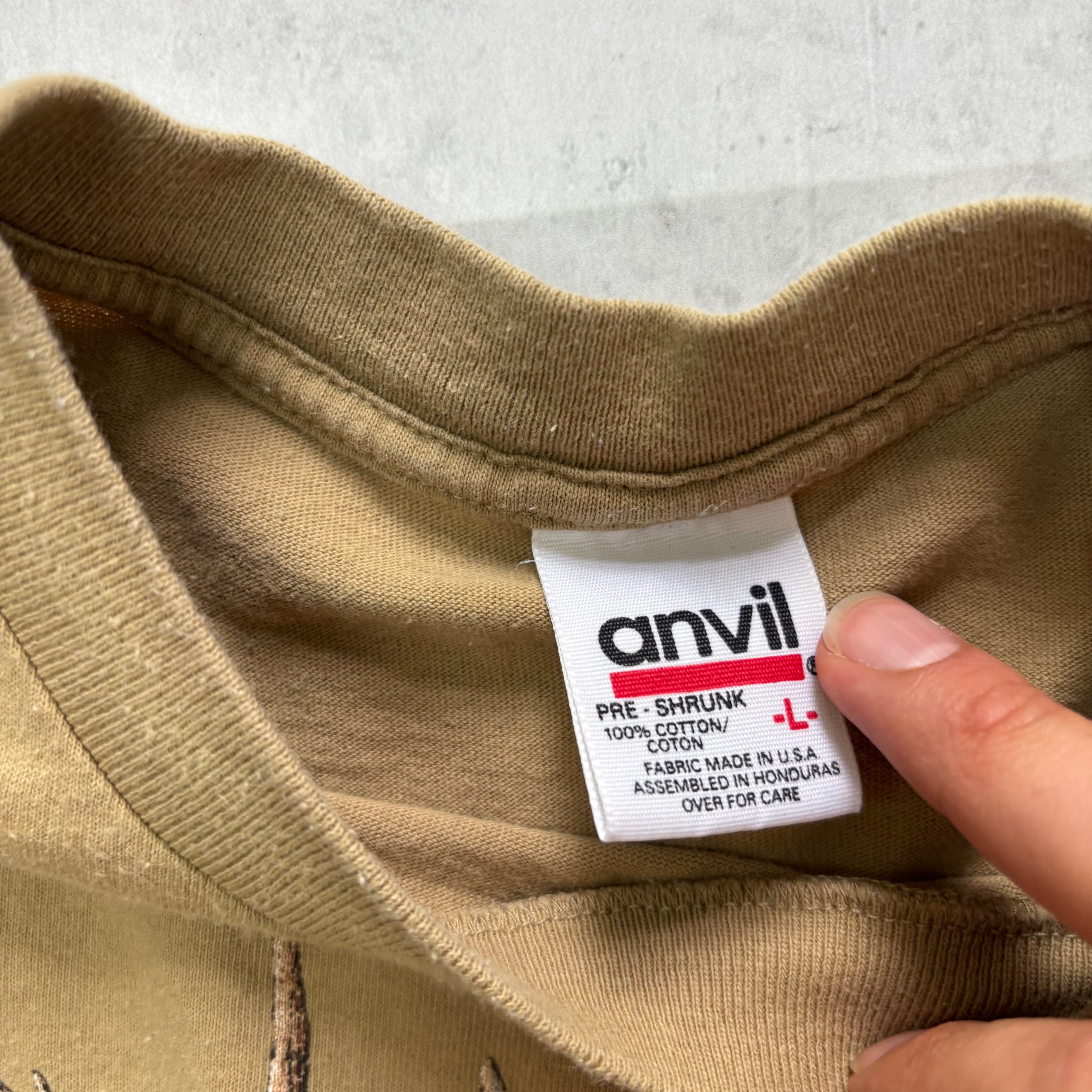 Vintage T Shirt Mens Large Brown Single Stitch Graphic Print 90s Nature