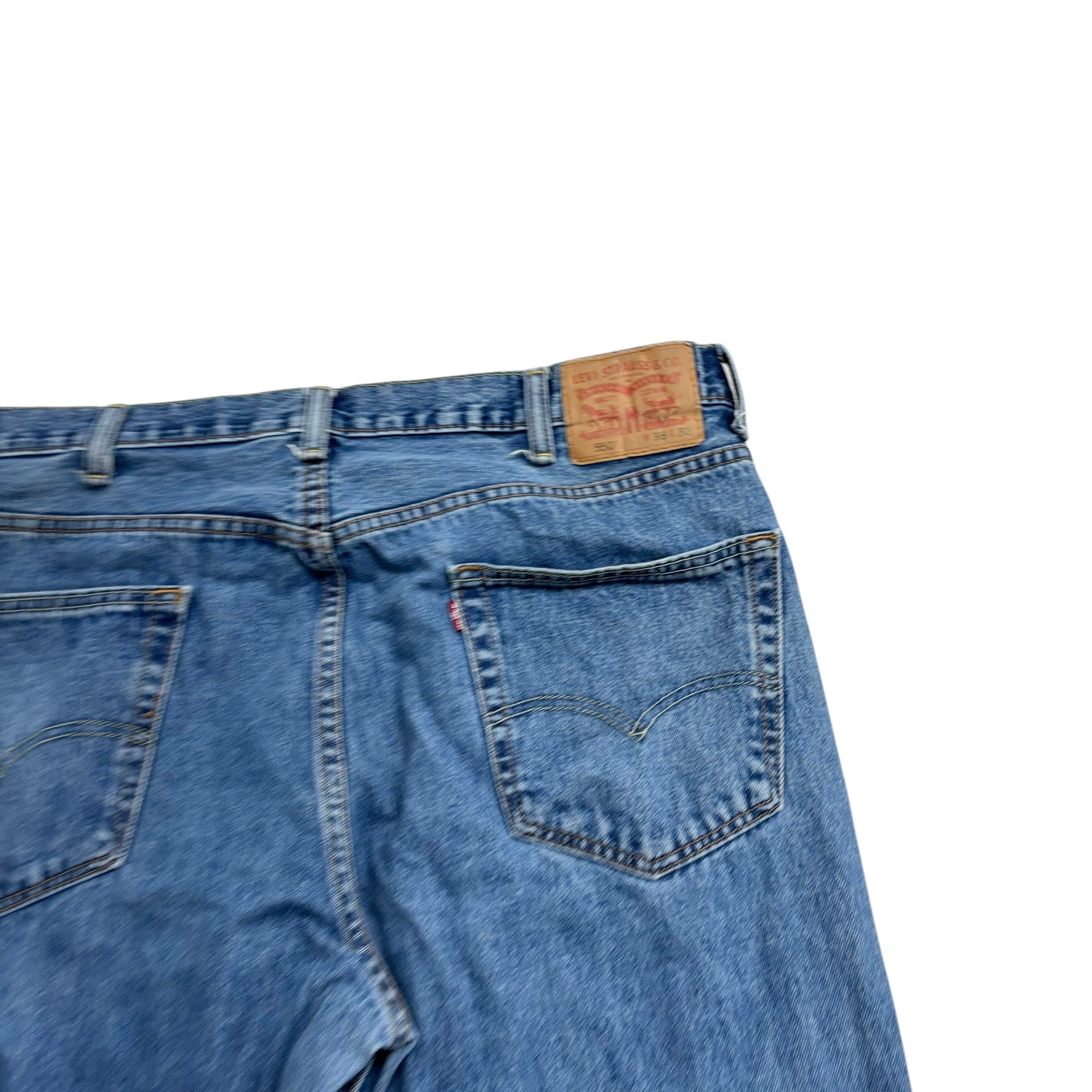 Levis 550 Jeans W38 L32 Mens Mid Blue Baggy Relaxed Straight Fit Denim (E)