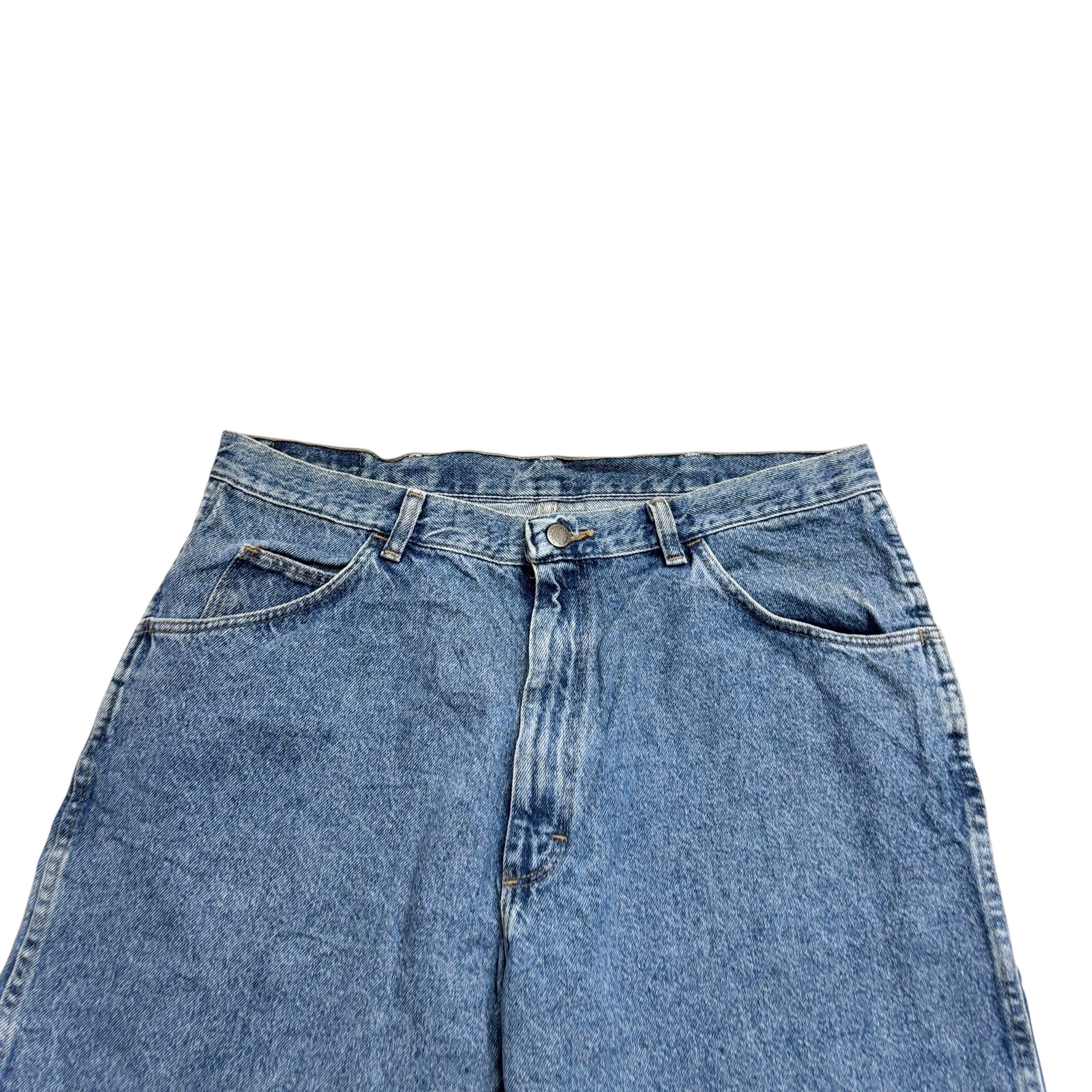 Vintage Wrangler Baggy Jorts W36 Mens Denim Shorts Light Blue Relaxed Fit (E)