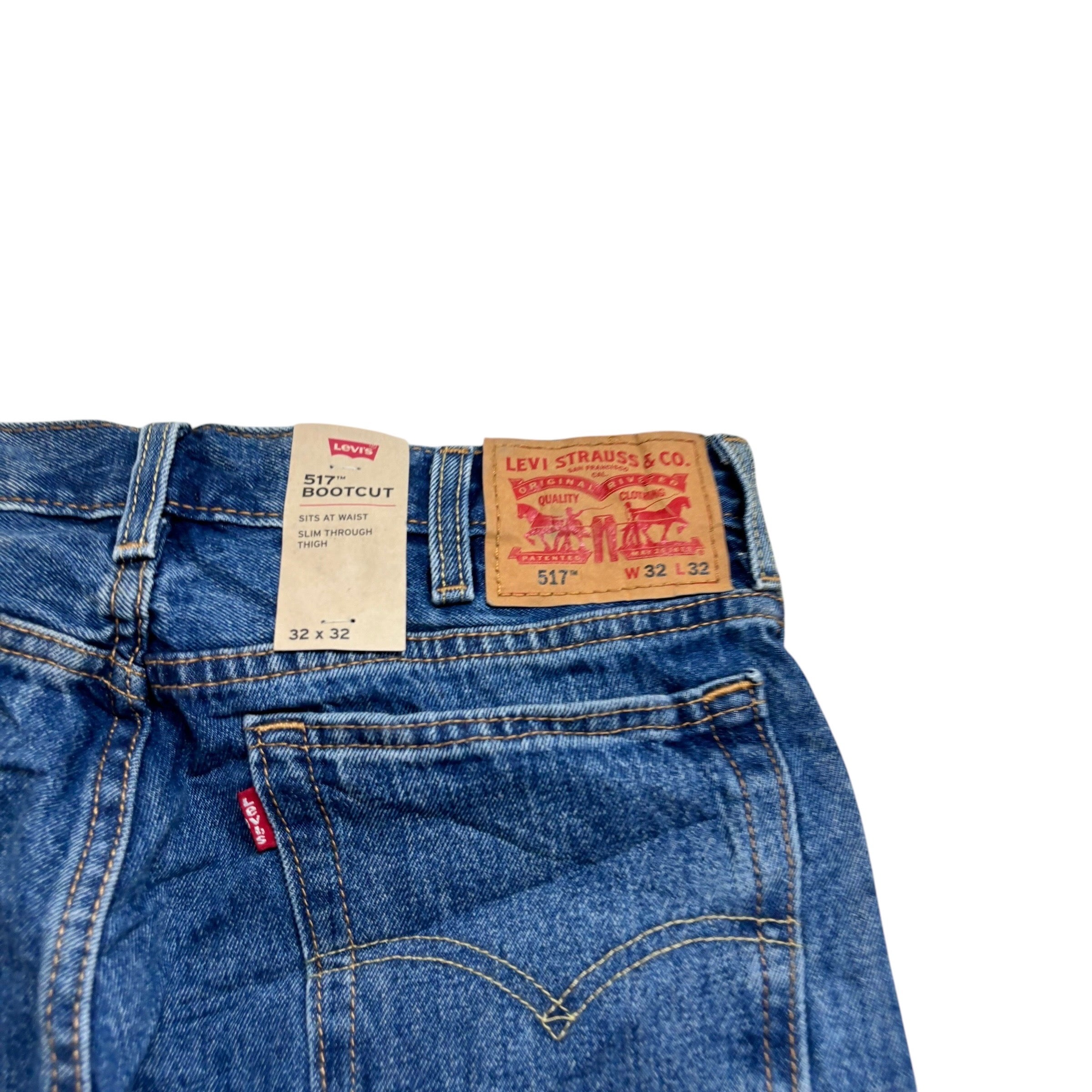 Levis 517 Jeans W32 L32 Mens Mid Blue Regular Bootcut Fit Denim (E)