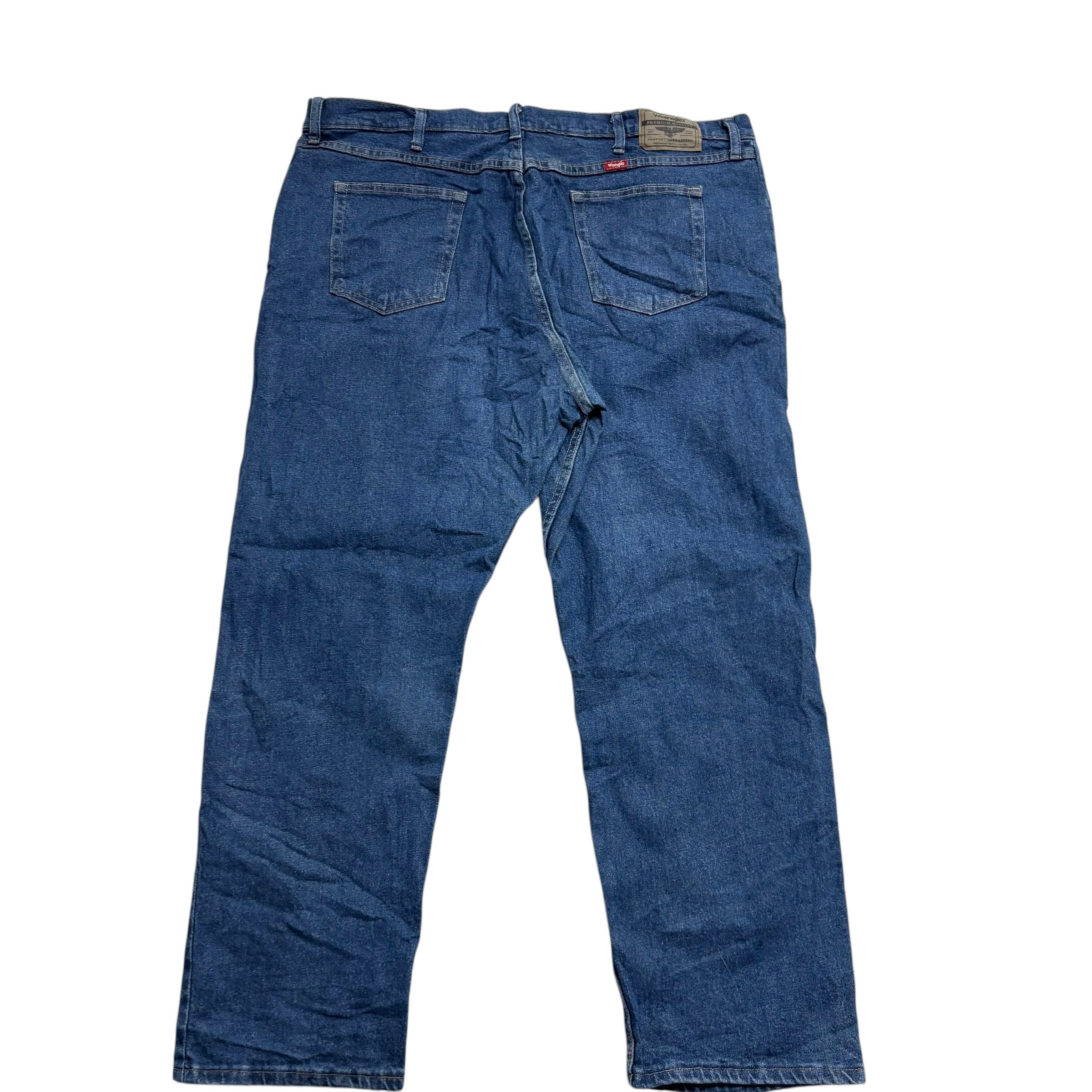 Wrangler Jeans W42 L30 Mens Mid Blue Relaxed Straight Fit Stretch Denim (E)