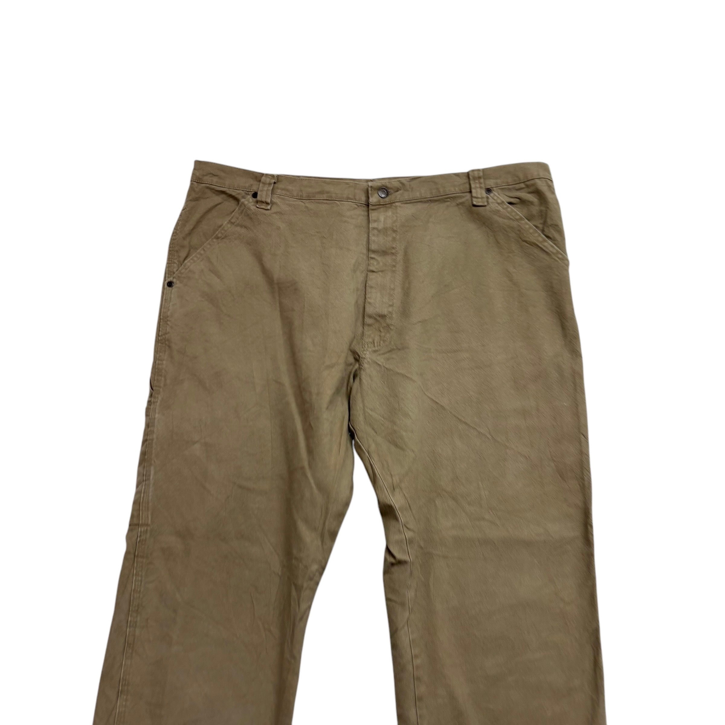Wrangler Carpenter Pants W42 L32 Mens Khaki Relaxed Fit Stretch Trousers (E)