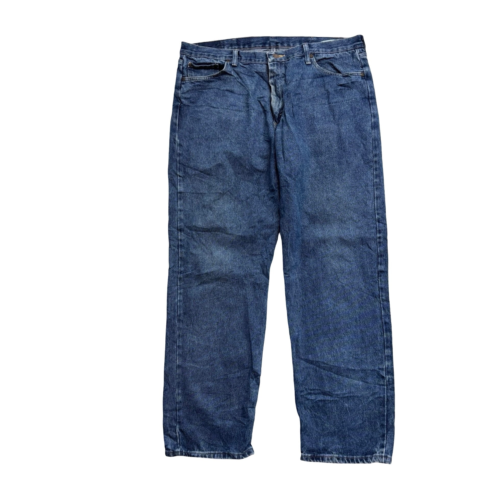 Wrangler Jeans W40 L32 Mens Mid Blue Relaxed Straight Fit Denim (E)