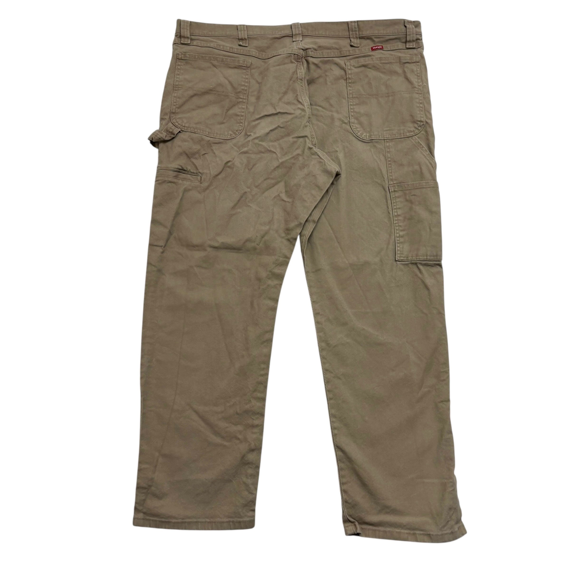Wrangler Cargo Pants W44 L30 Mens Beige Tan Relaxed Straight Fit Stretch (E)