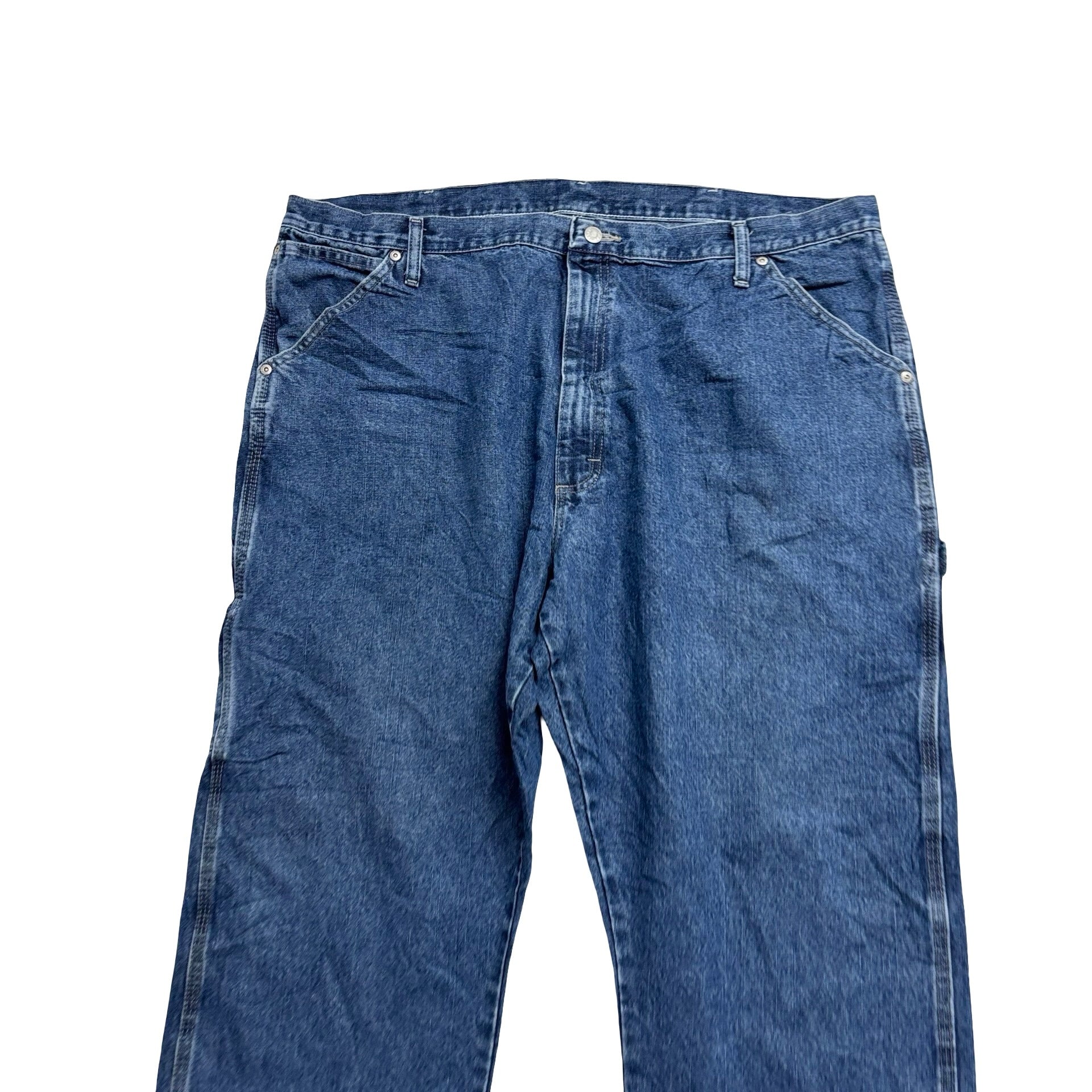 Wrangler Carpenter Jeans W42 L30 Mens Mid Blue Baggy Relaxed Fit Denim (E)