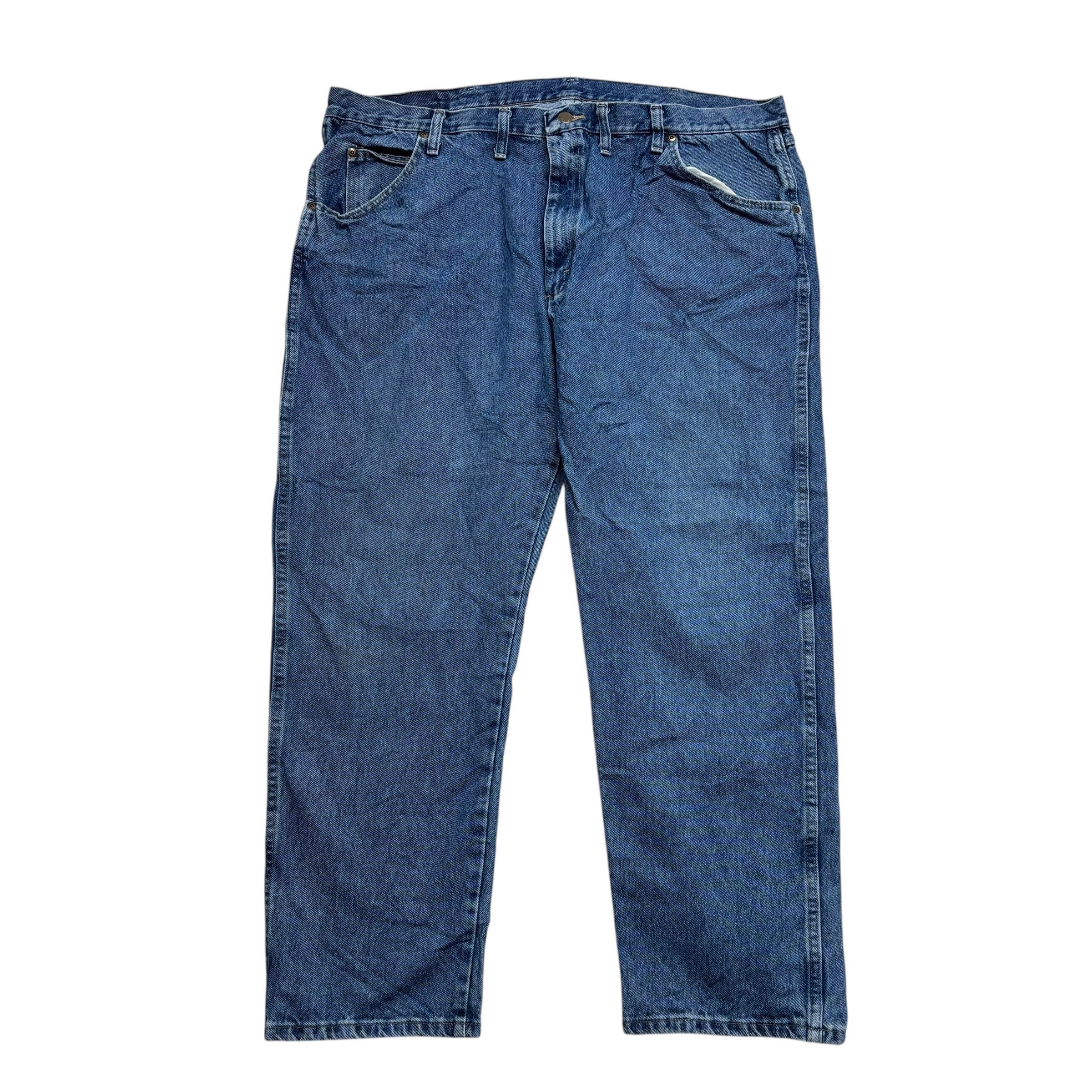 Wrangler Jeans W44 L29 Mens Mid Blue Regular Straight Fit Denim