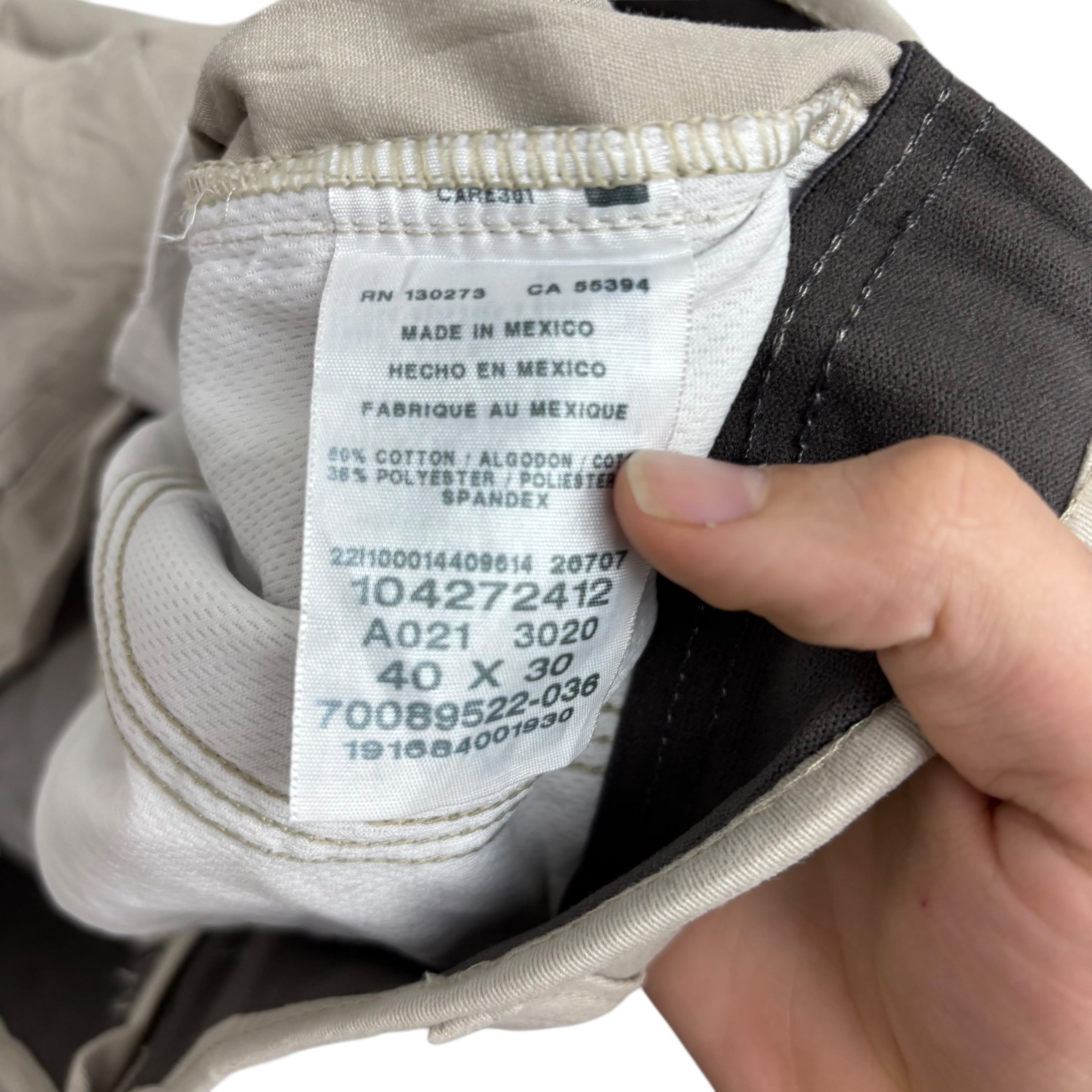 Lee Trousers W40 L30 Mens Cream Regular Tapered Fit Stretch Pants (E)