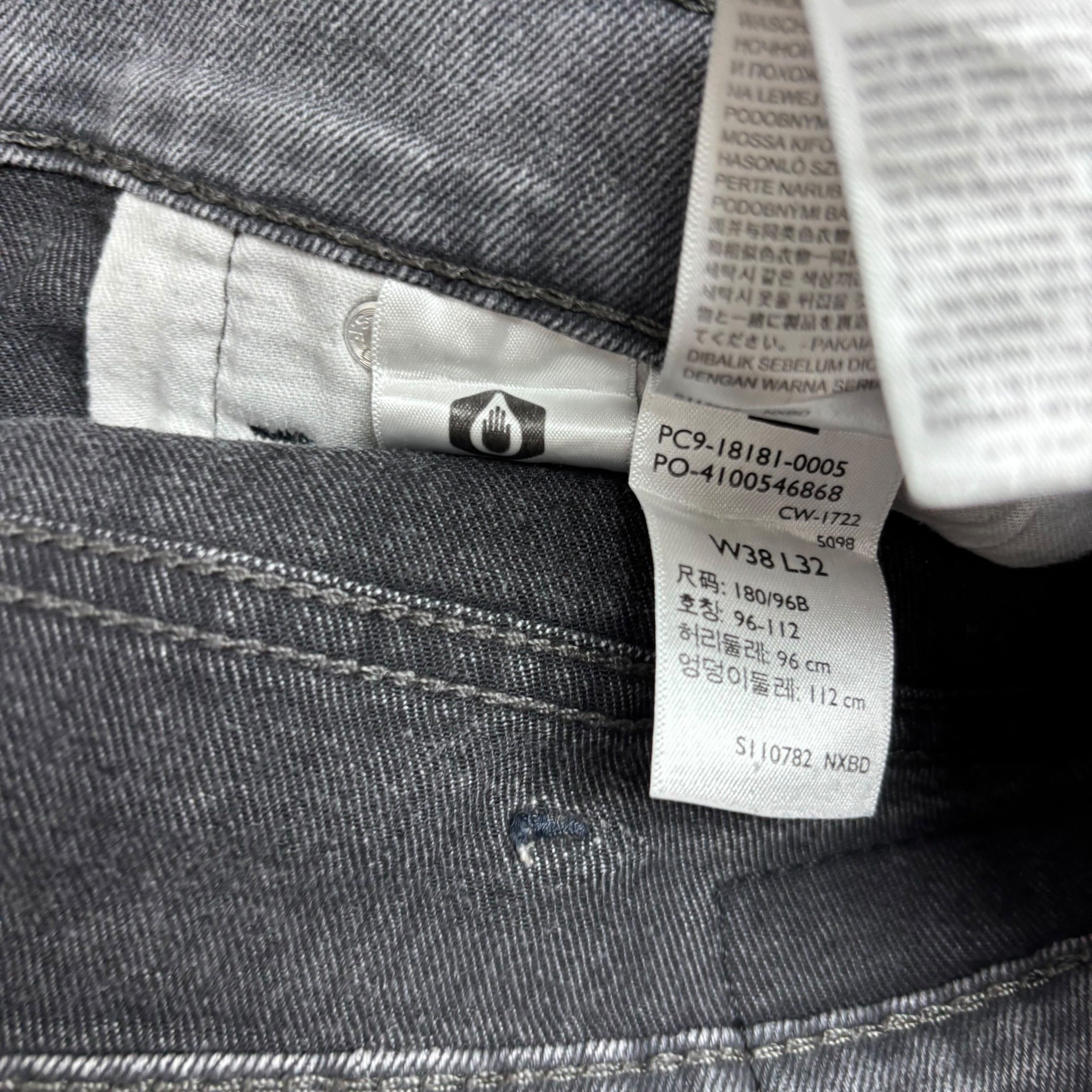 Levis 541 Jeans W38 L30 Mens Grey Athletic Tapered Fit Stretch Denim (F)