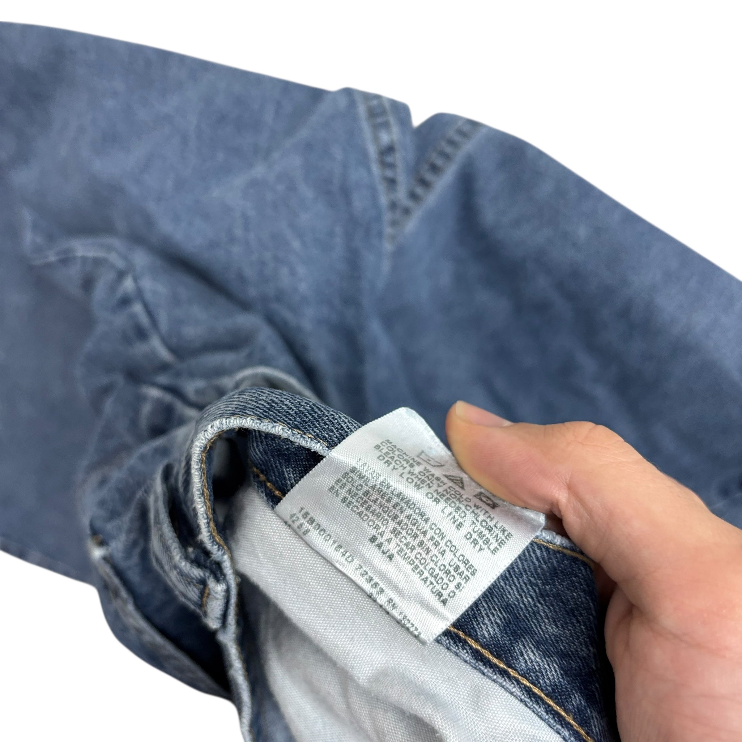 Wrangler Jeans W40 L32 Mens Mid Blue Relaxed Straight Fit Baggy Denim (E)