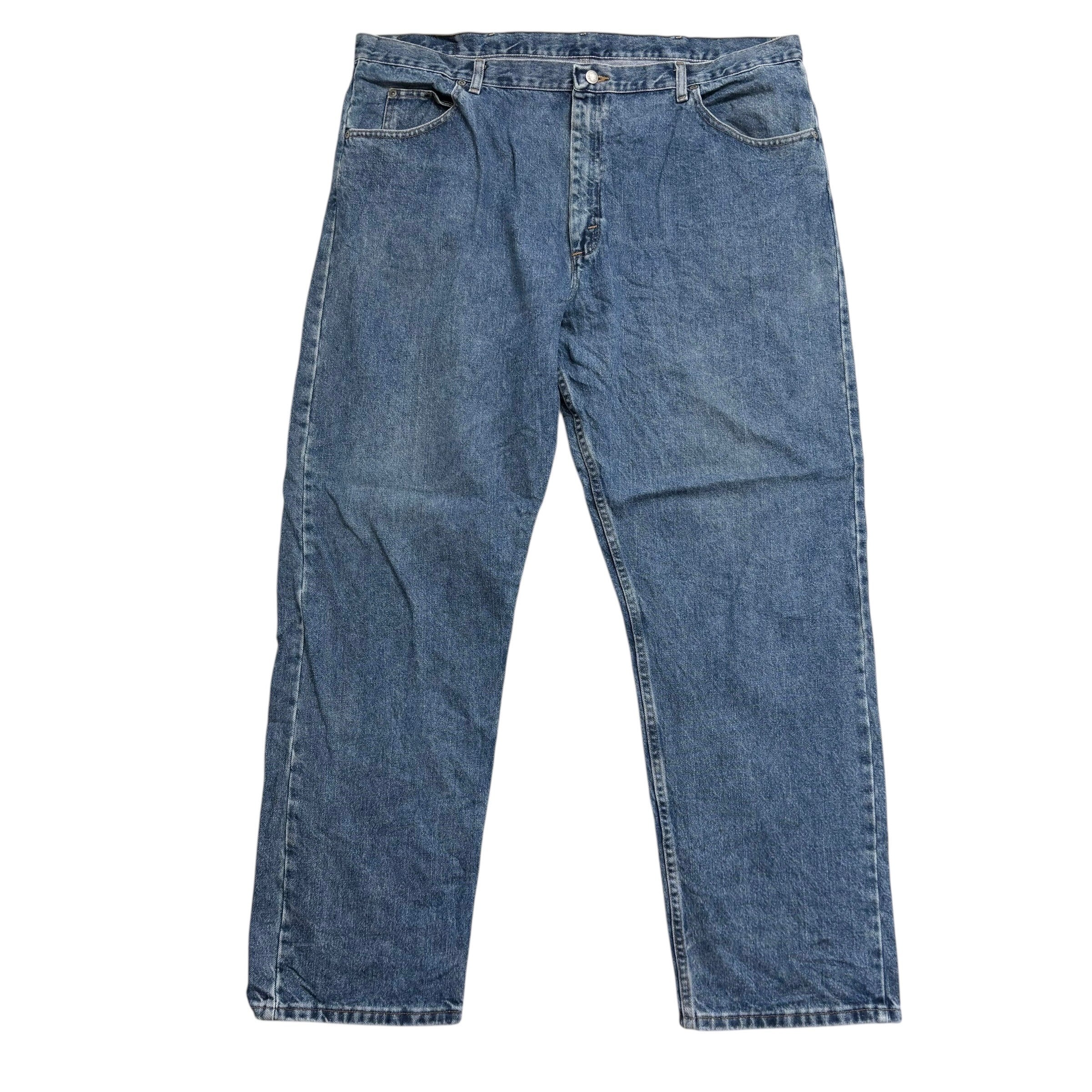 Wrangler Jeans W42 L32 Mens Mid Blue Relaxed Straight Fit Vintage Denim (E)