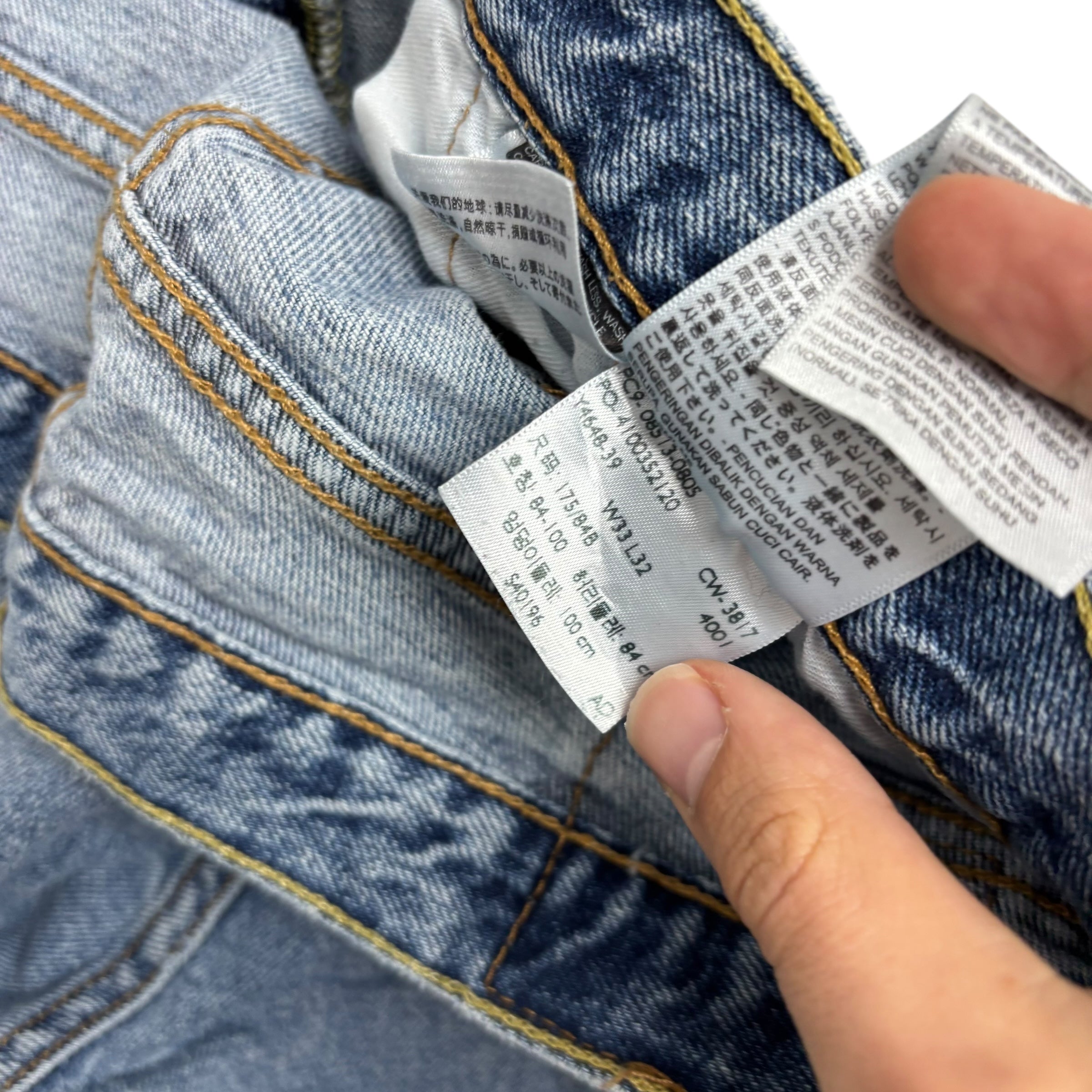 Levis 513 Jeans W33 L32 Mens Light Blue Slim Straight Fit Stretch Denim