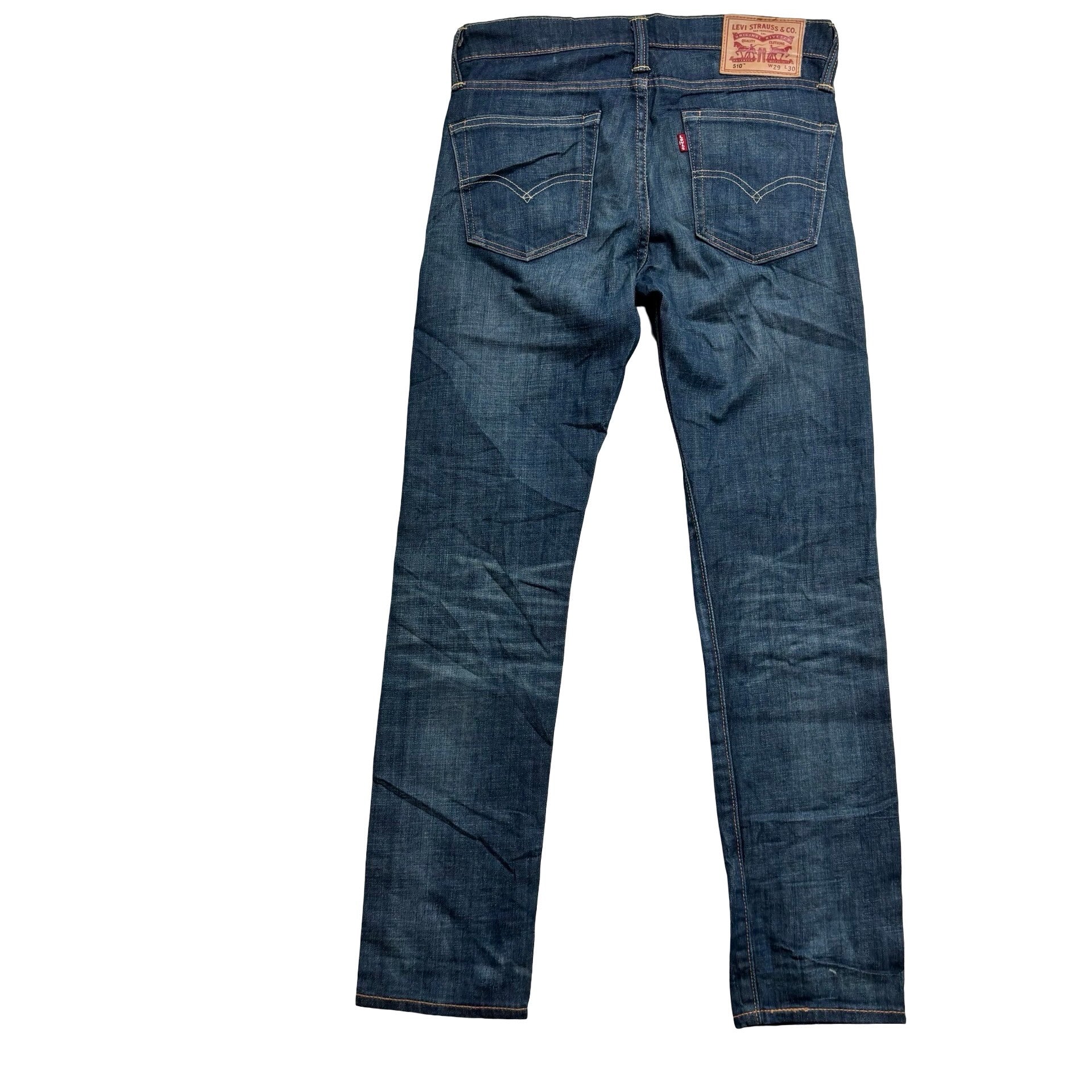 Levis 510 Jeans W29 L30 Mens Dark Blue Skinny Fit Stretch Denim (E)